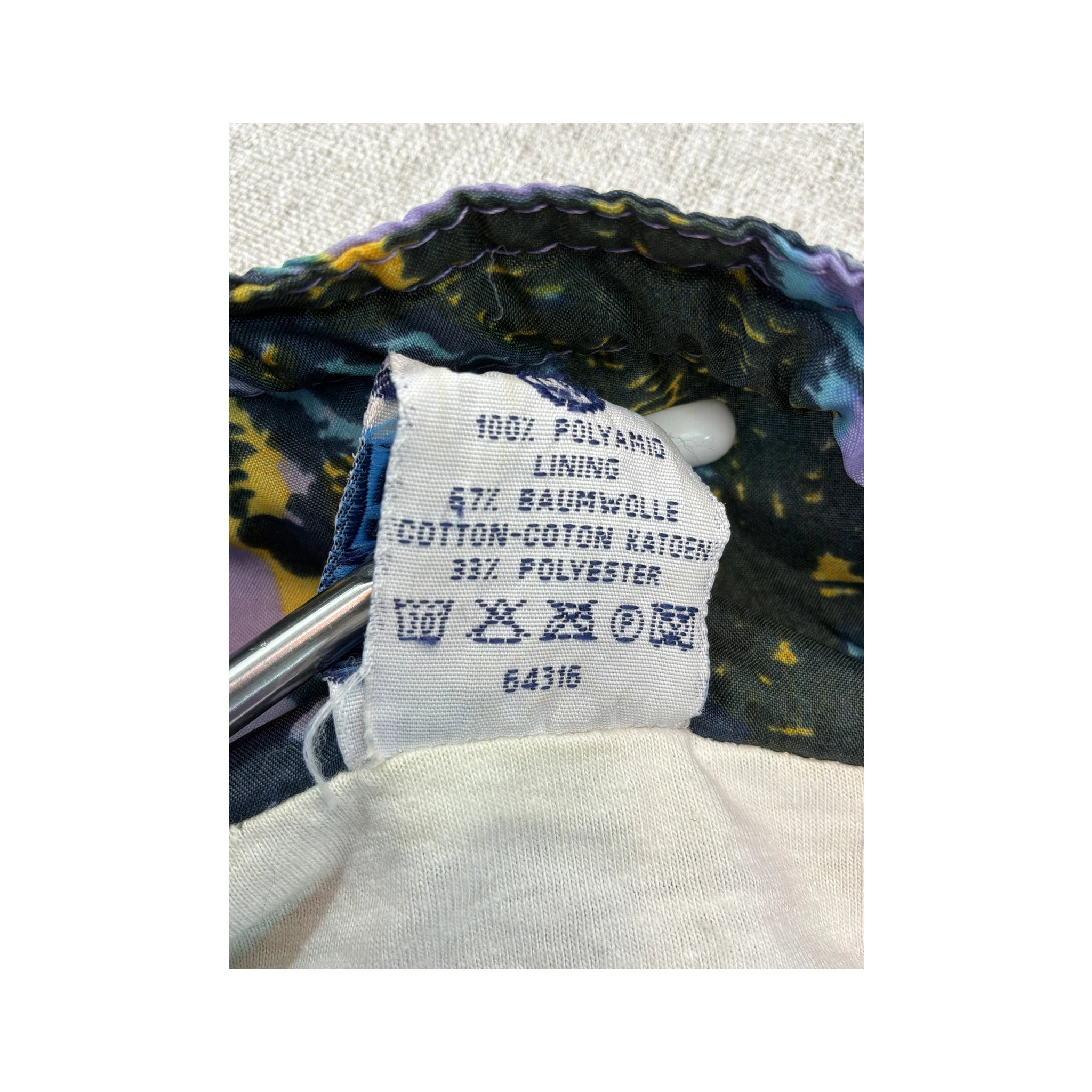 Vintage Abstract Print Purple Windbreaker Jacket