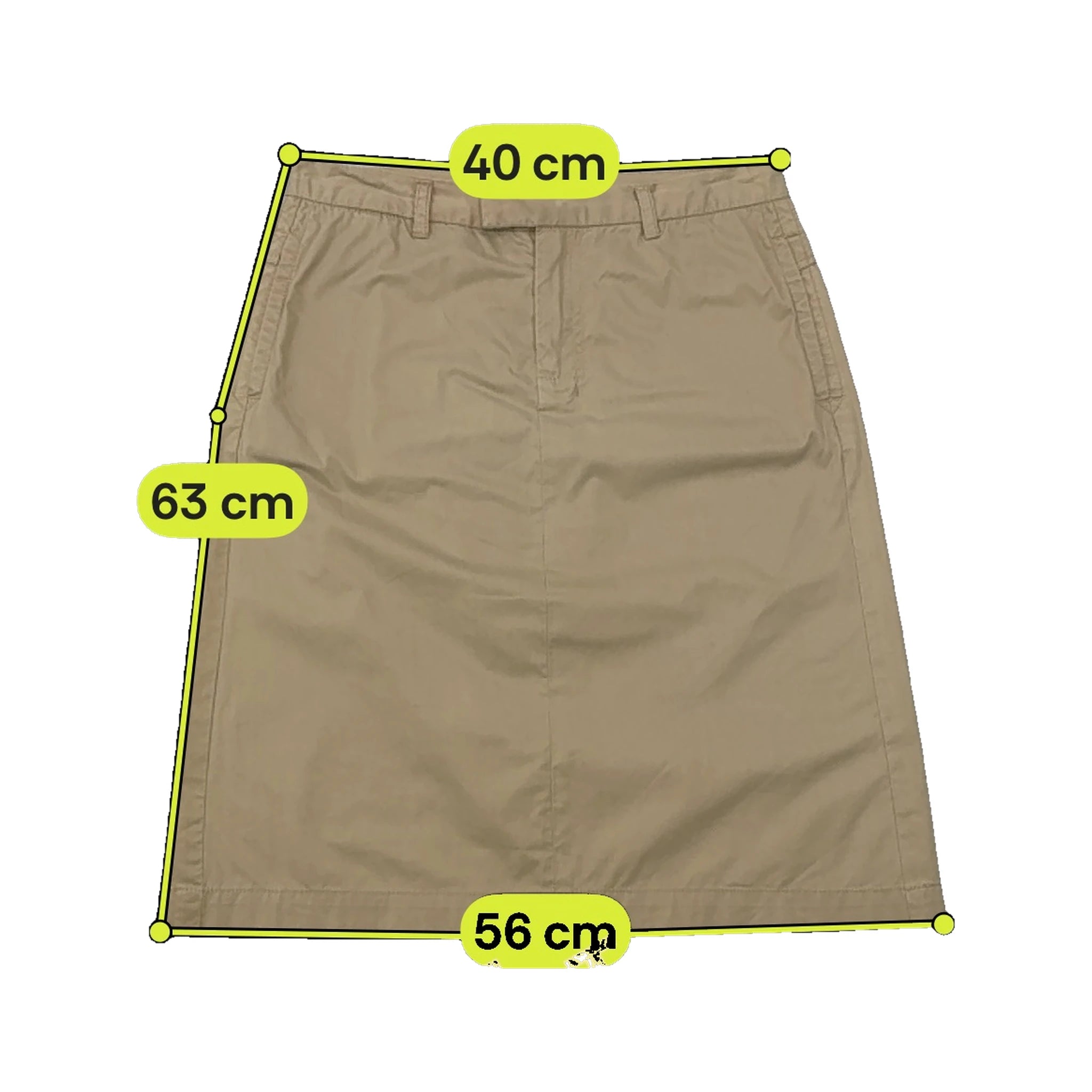 Diesel Beige Logo Embroidered Midi Skirt