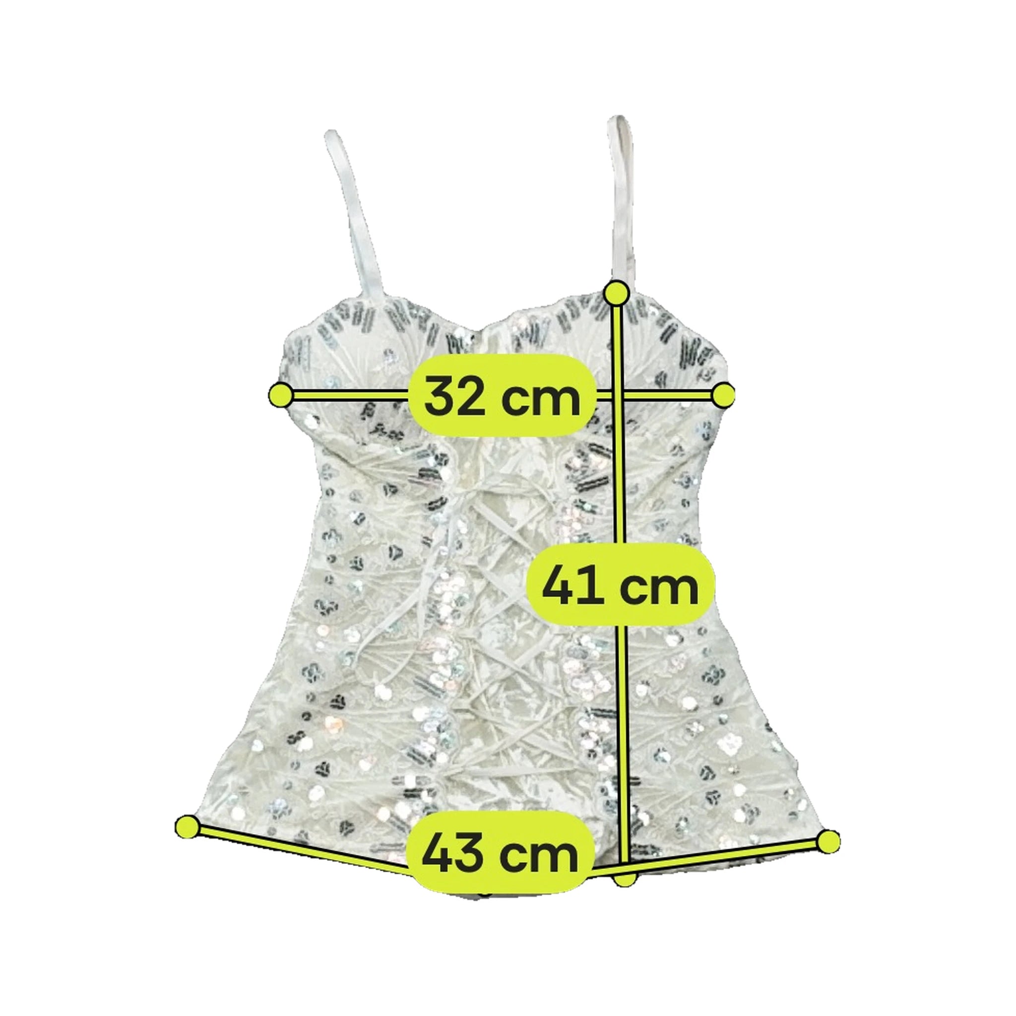 Top de alças Pretty Estilo Corpete com Lantejoulas e Atilhos