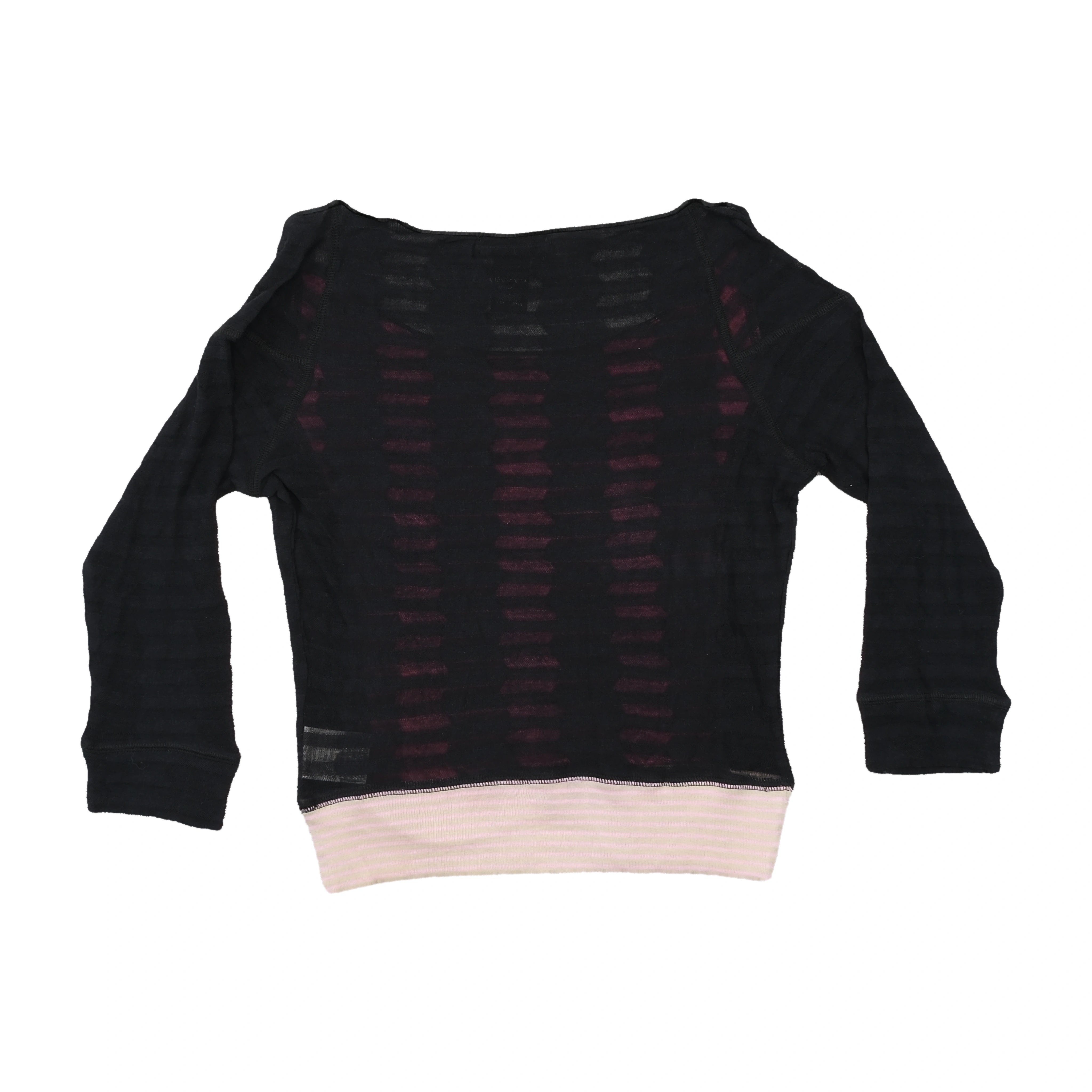 Custo Barcelona Graphic Sheer Panel Long Sleeve T-shirt