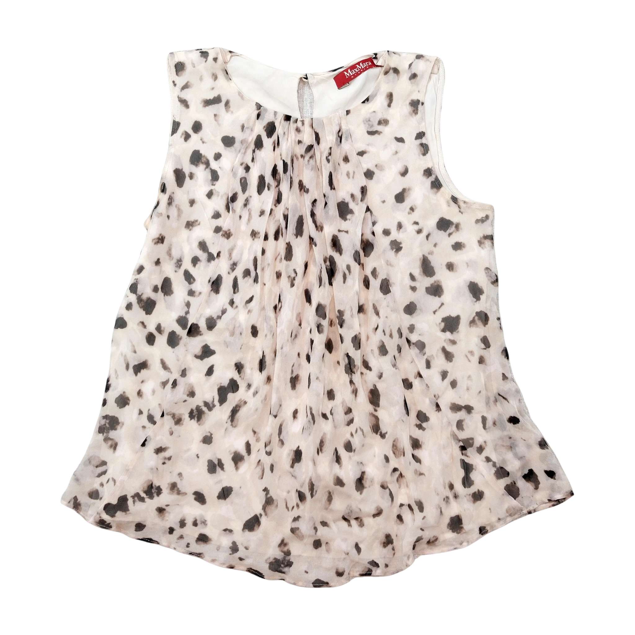 Blusa Max Mara Studio em Seda sem mangas com estampado animal