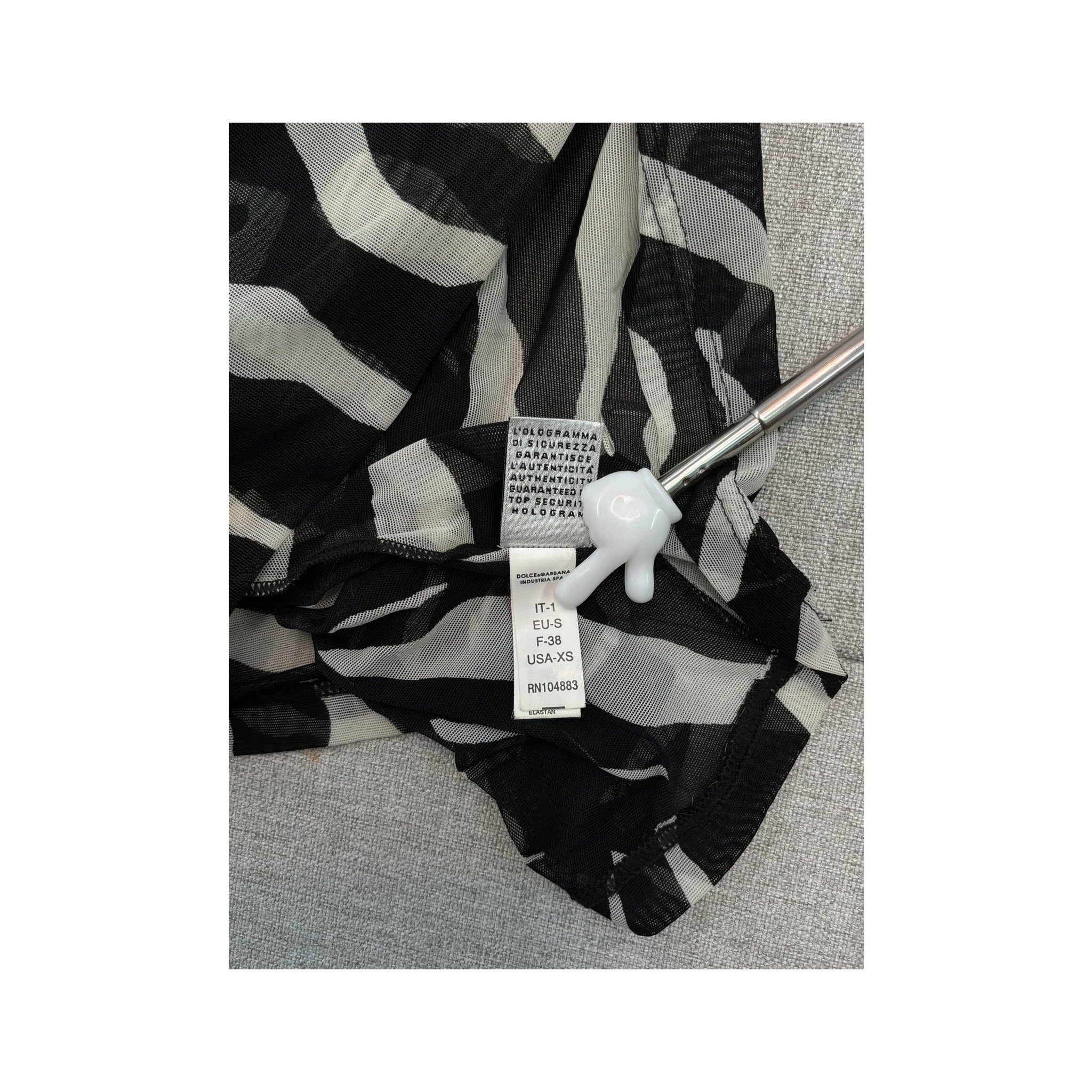 Dolce & Gabbana Zebra Print Sheer Mesh Tank Top