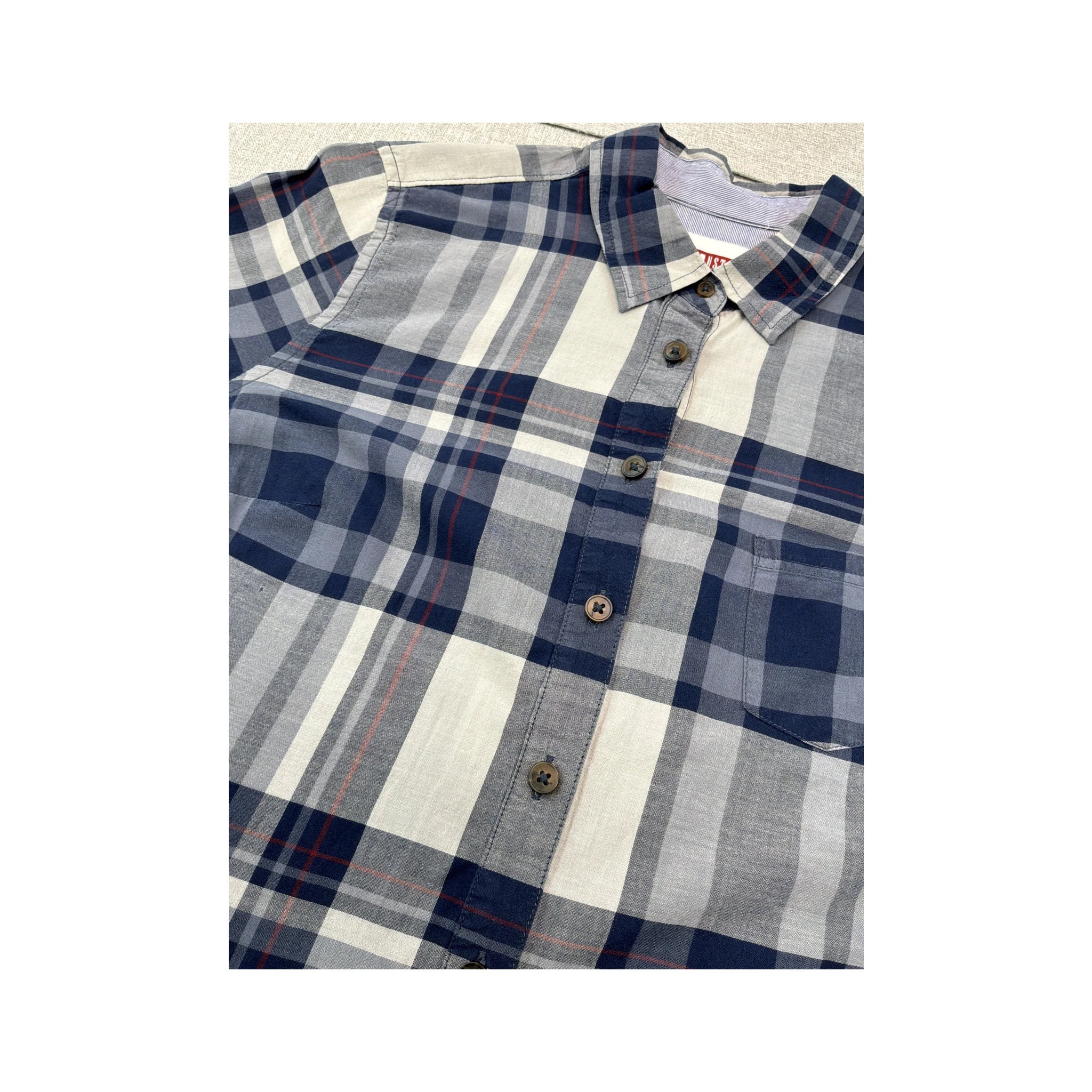 Mustang Plaid Cotton Button Up Shirt