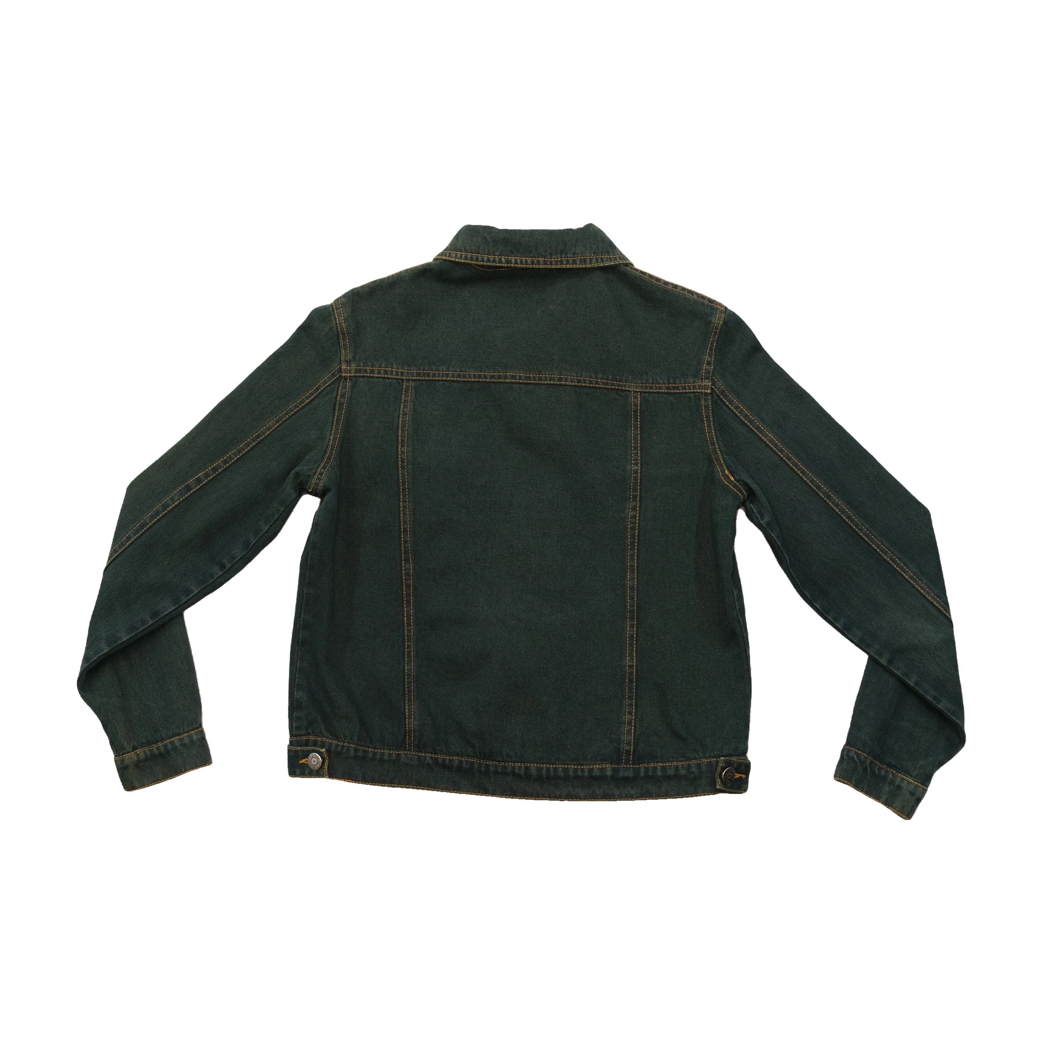 WANT Dark Green Cotton Denim Trucker Jacket