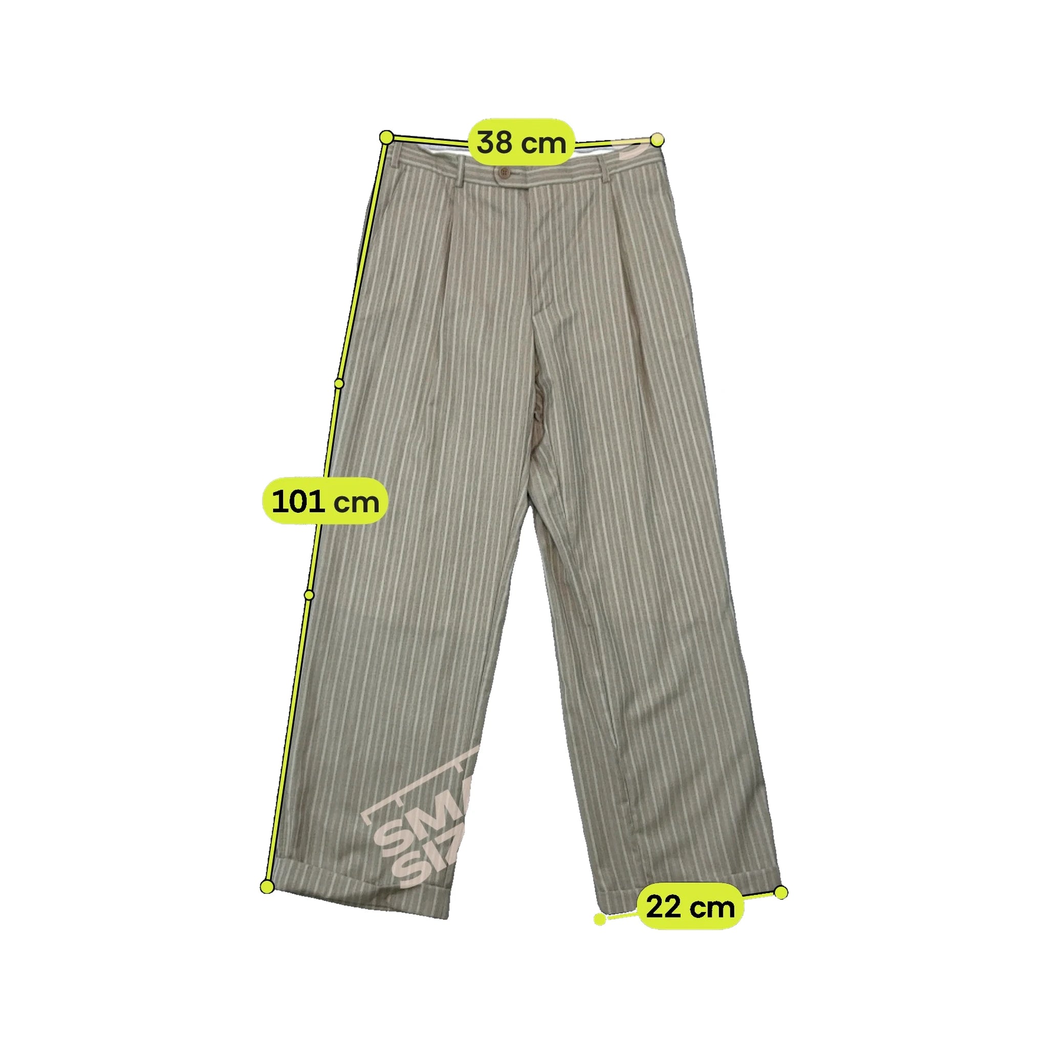Carlo Santi Vintage Virgin Wool Beige Pinstripe Tailored Pants