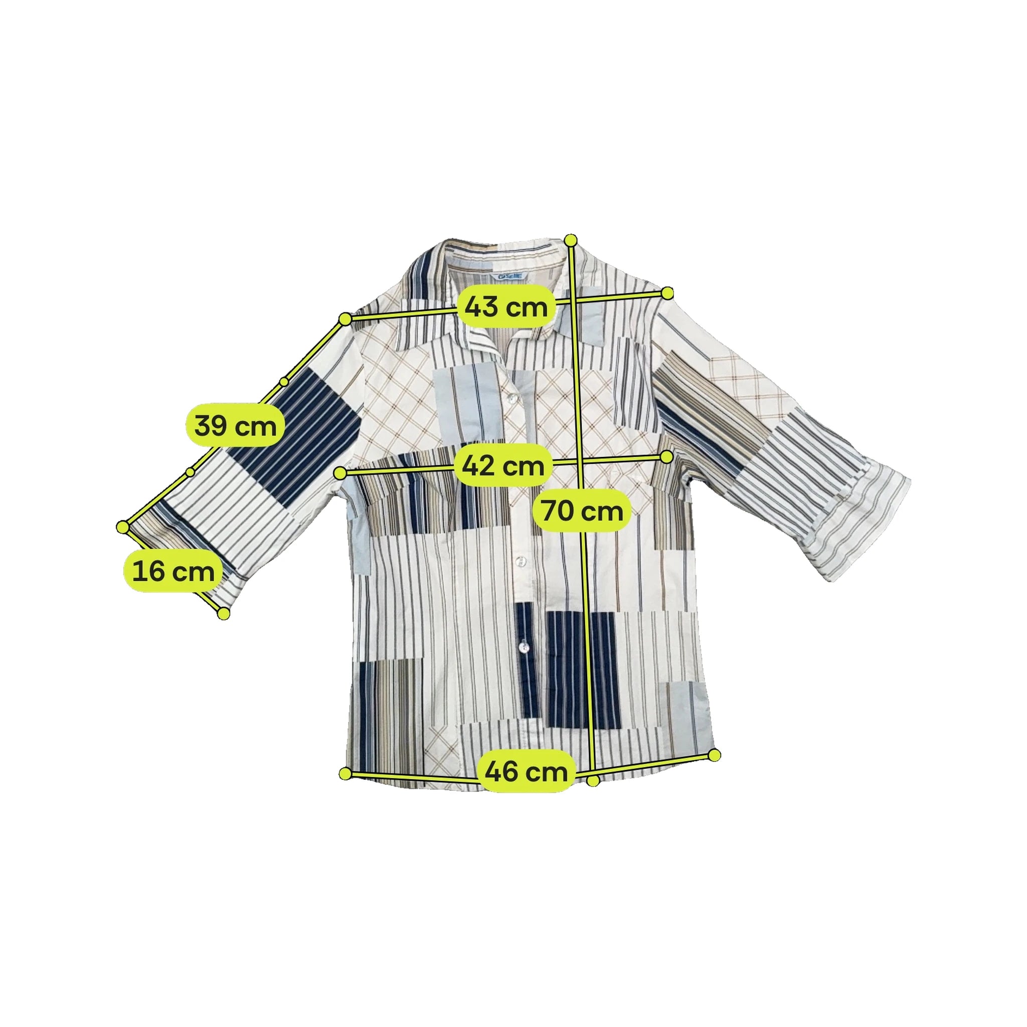 Giselle Patchwork Stripe Button Up Shirt