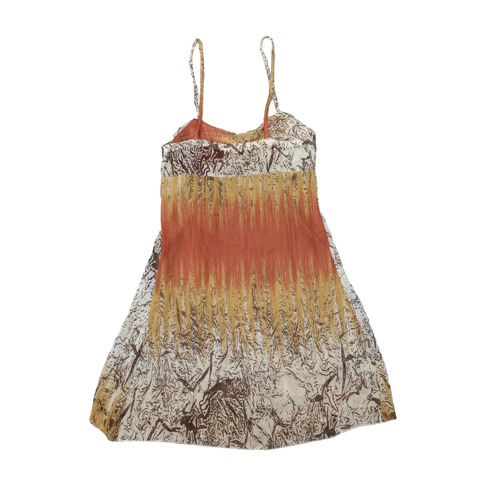 Abstract Marbled Print Spaghetti Strap Empire Waist Dress
