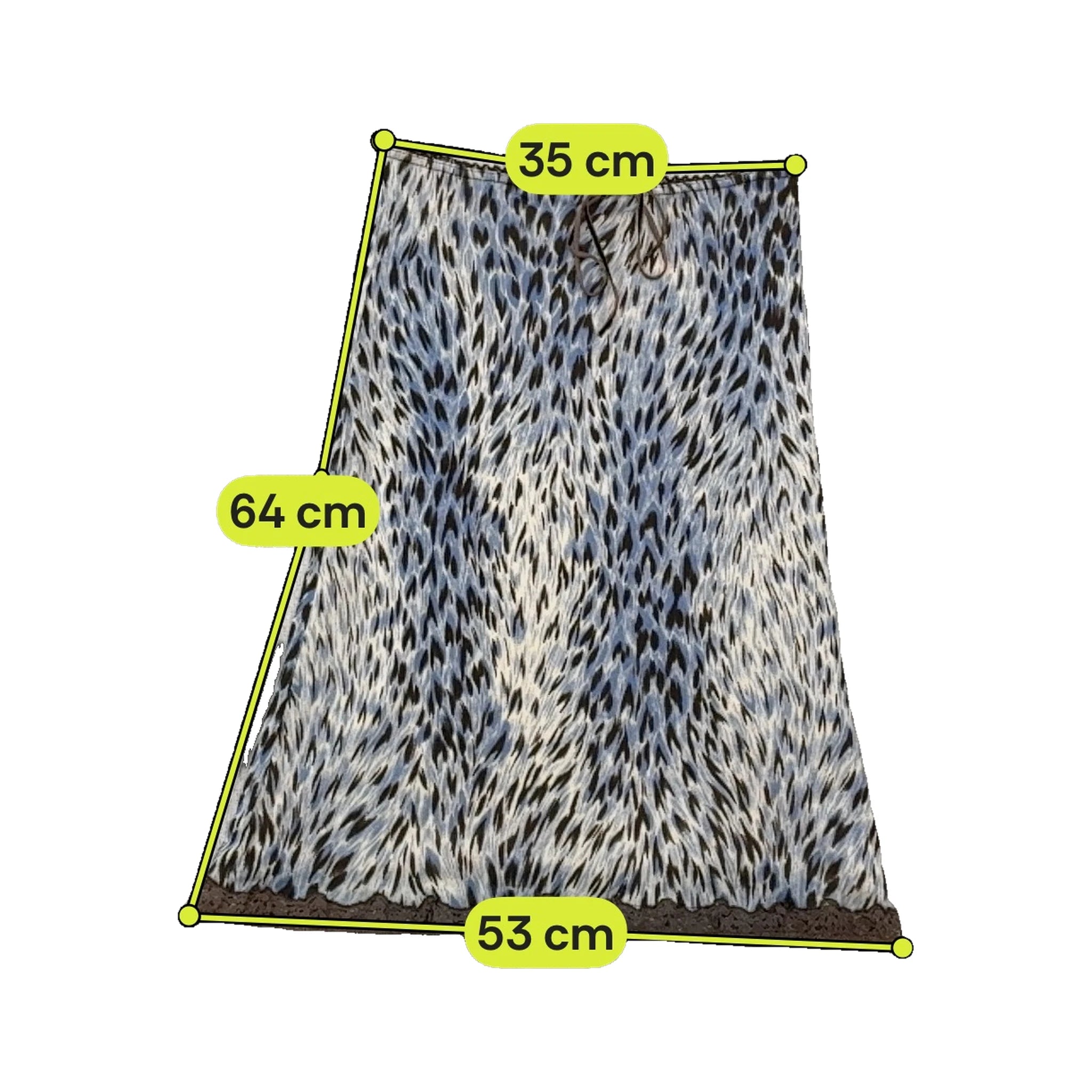 Blue Animal Print Lace Trim Skirt