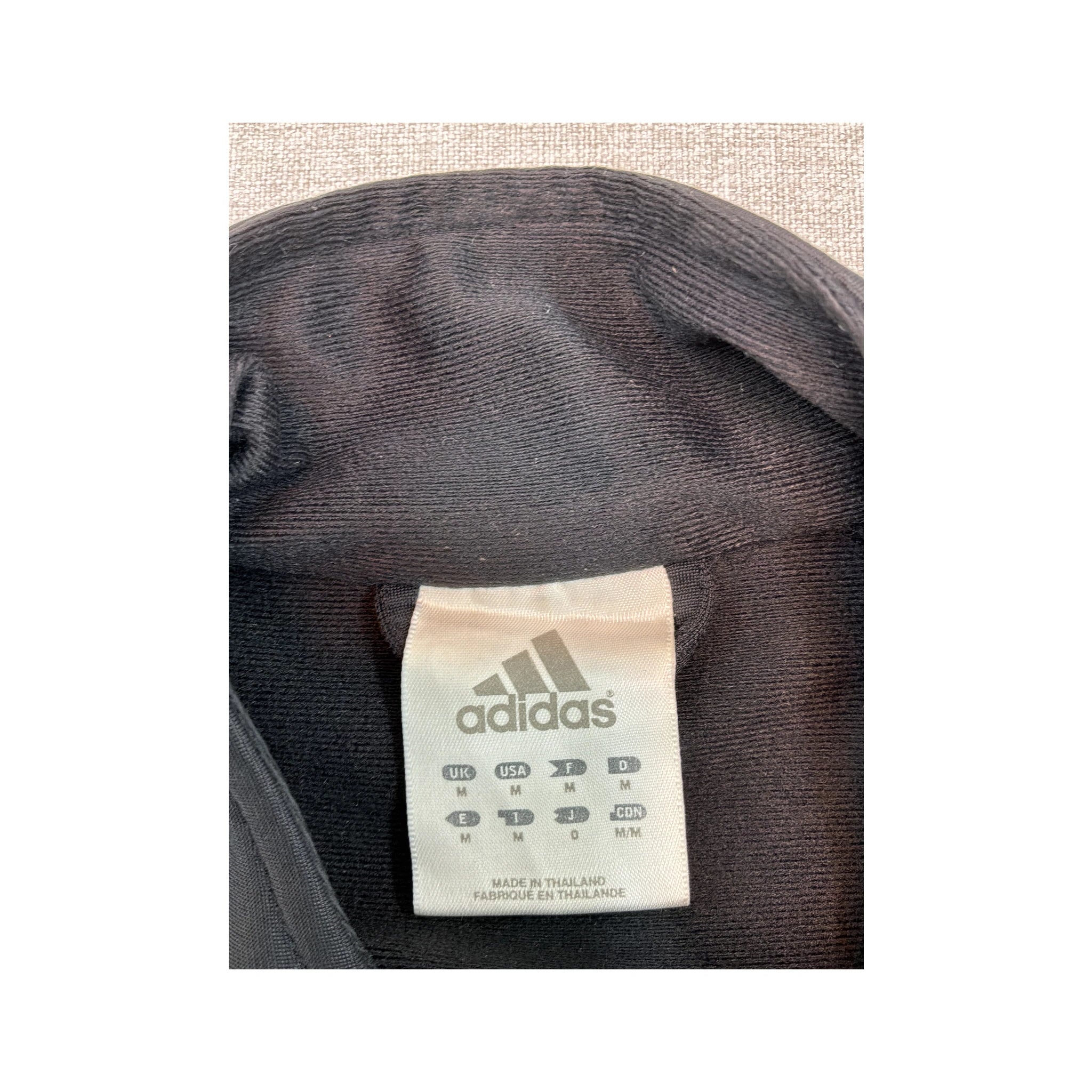 adidas Black Logo Piped Track Jacket (lavagem?)
