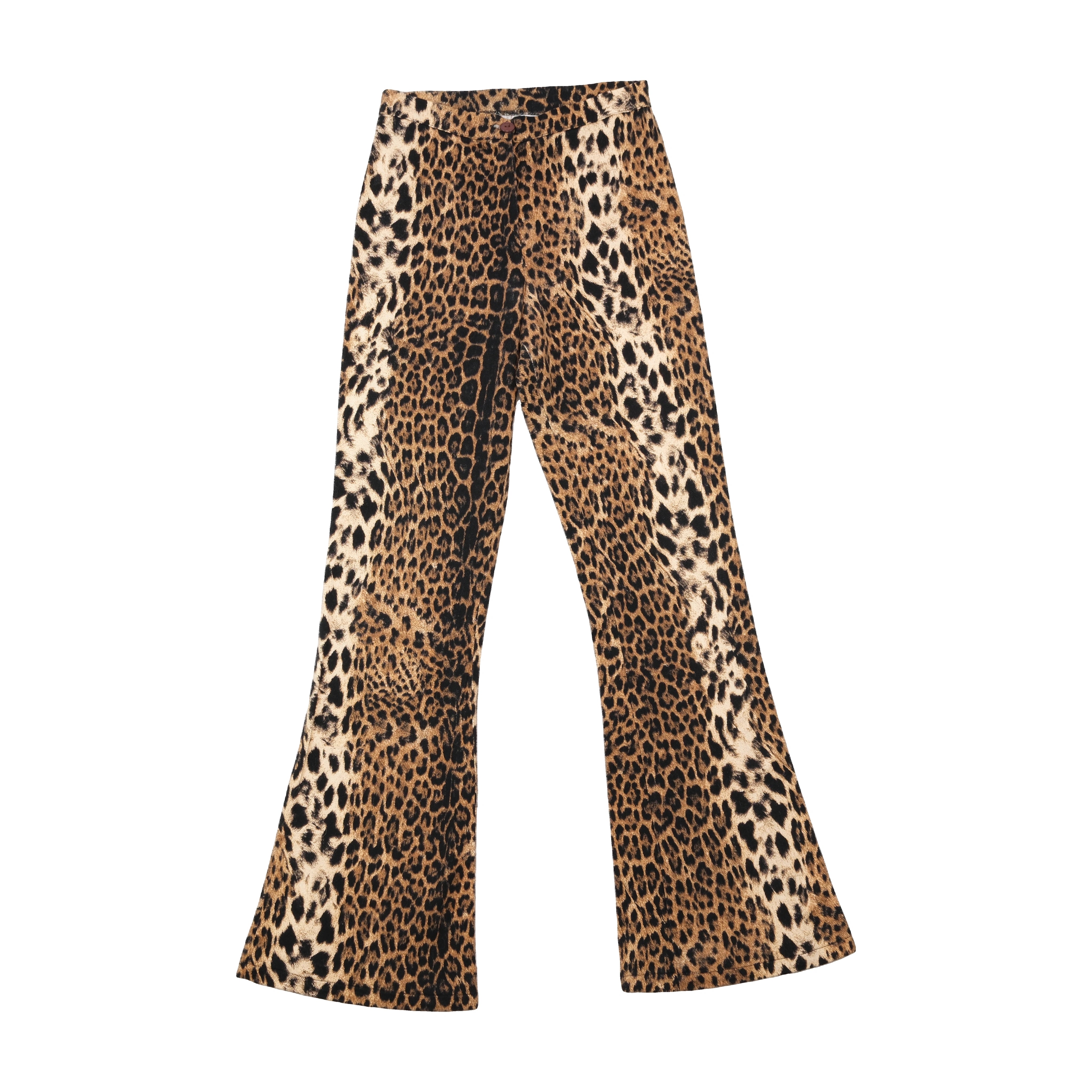 Vintage Leopard Print Flared Pants