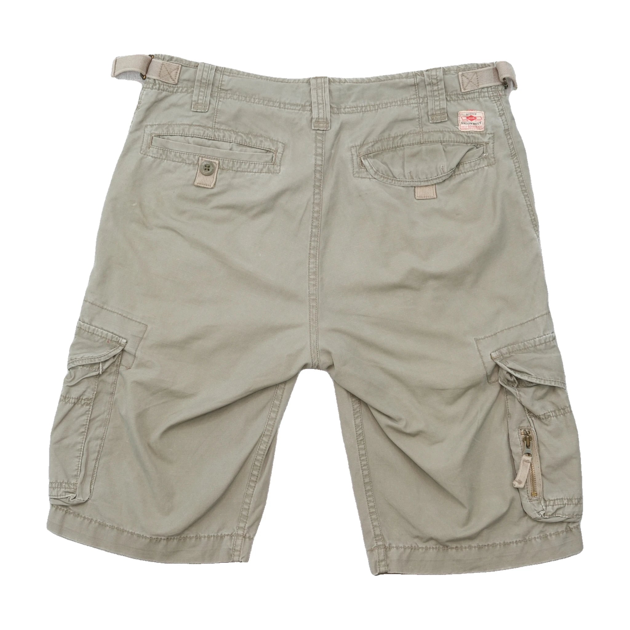 Scotch & Soda Beige Cotton Ripstop Cargo Shorts