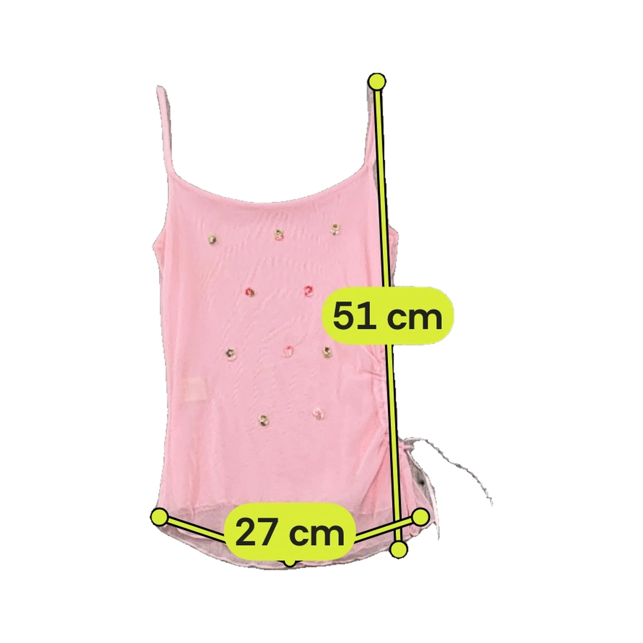 Top de alças Transparente rosa em Rede com Bordado floral