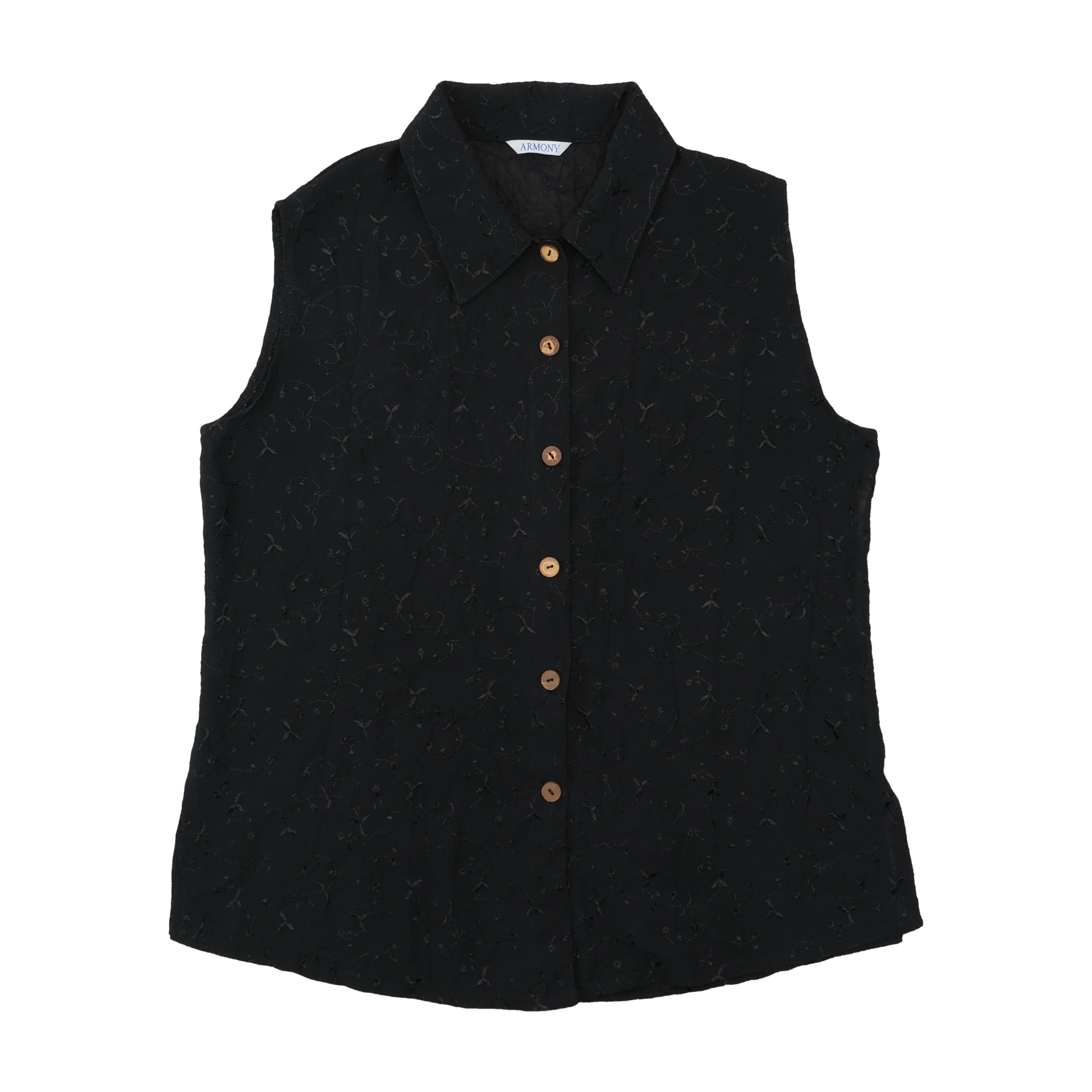 ARMONY All-Over Embroidered Pattern Snap-Front Vest Jacket