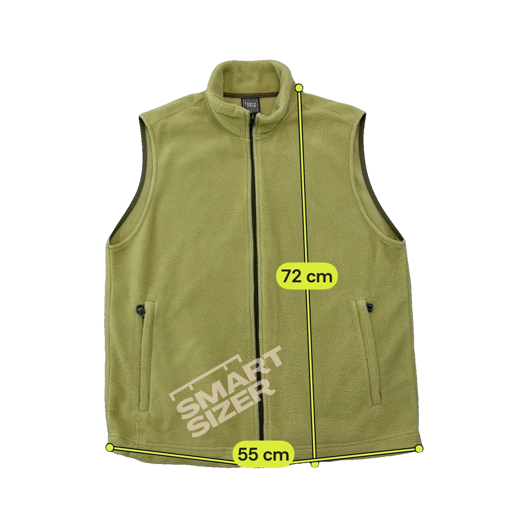 Think Pink Vintage Pale Yellow Full-Zip Fleece Vest