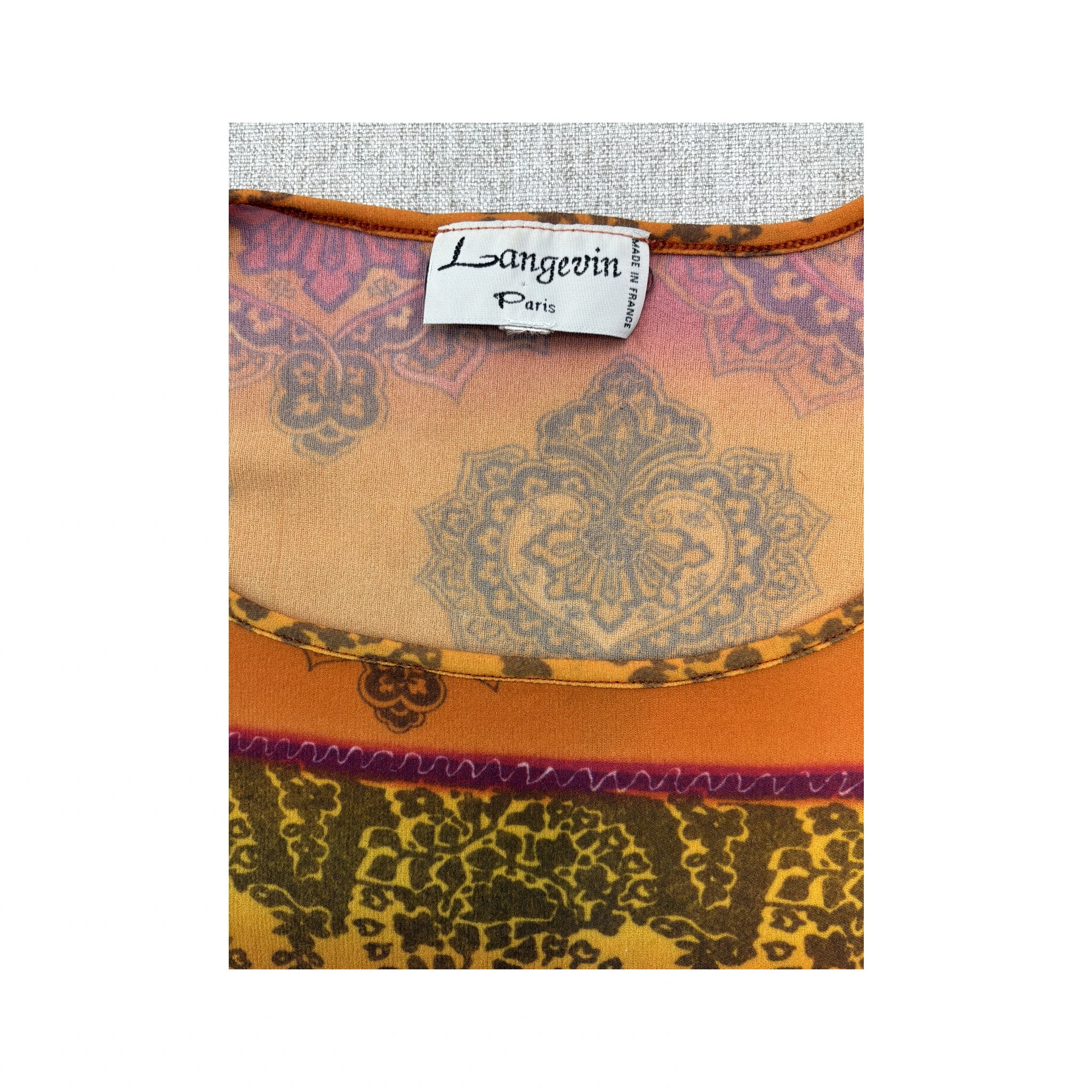Langevin Paris Paisley Print Fitted T-shirt