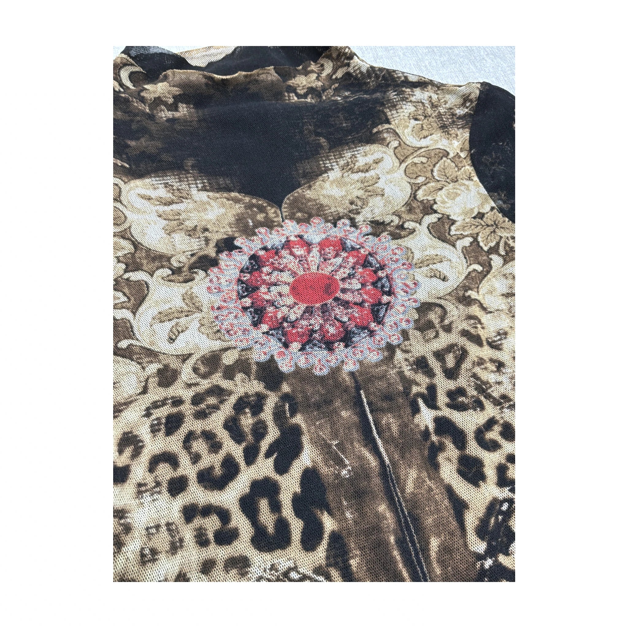 Multi-Patterned Brown Dress