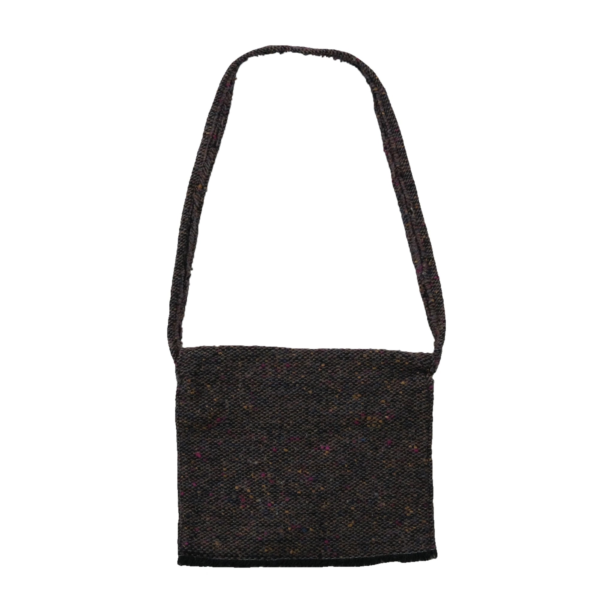 Speckled Tweed-Style Woven Shoulder Bag