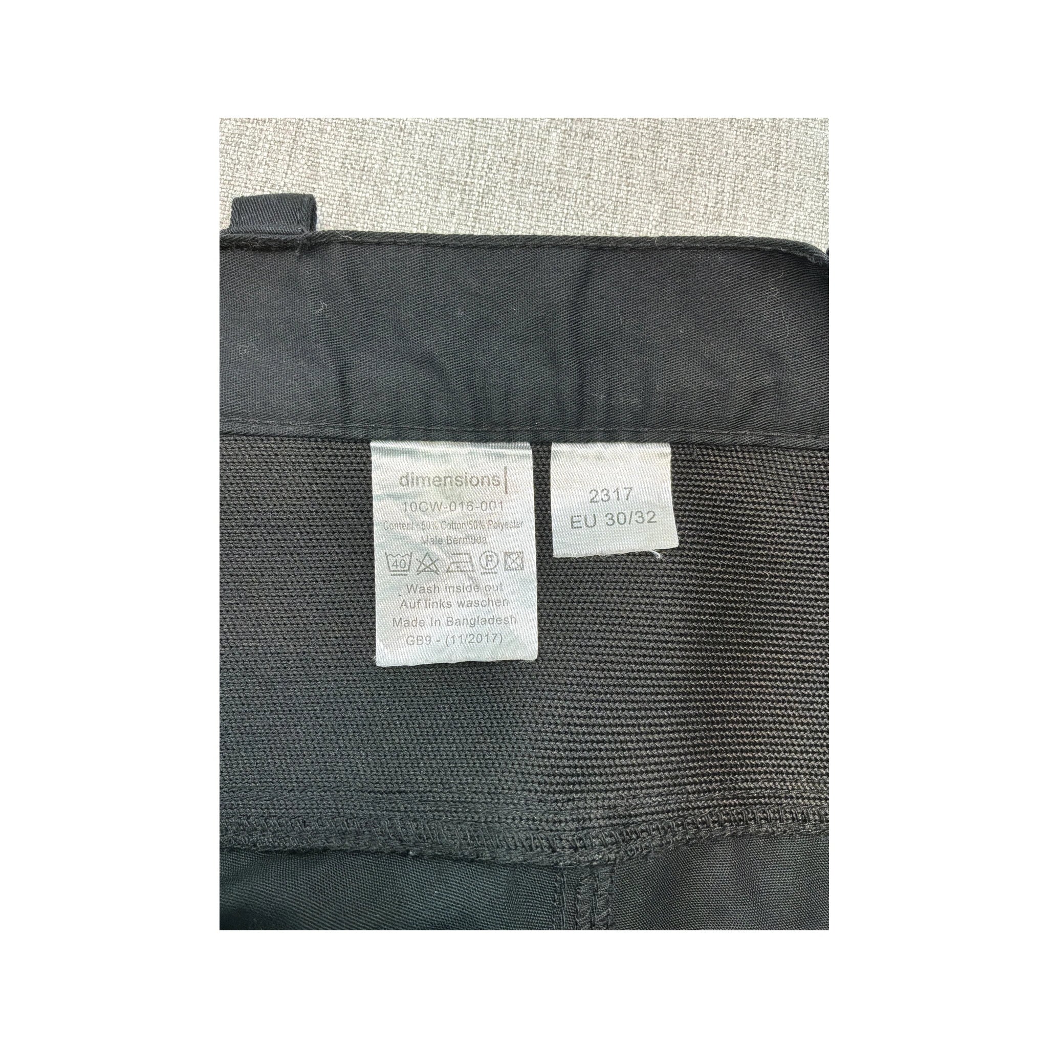 DHL Black Utility Cargo Shorts