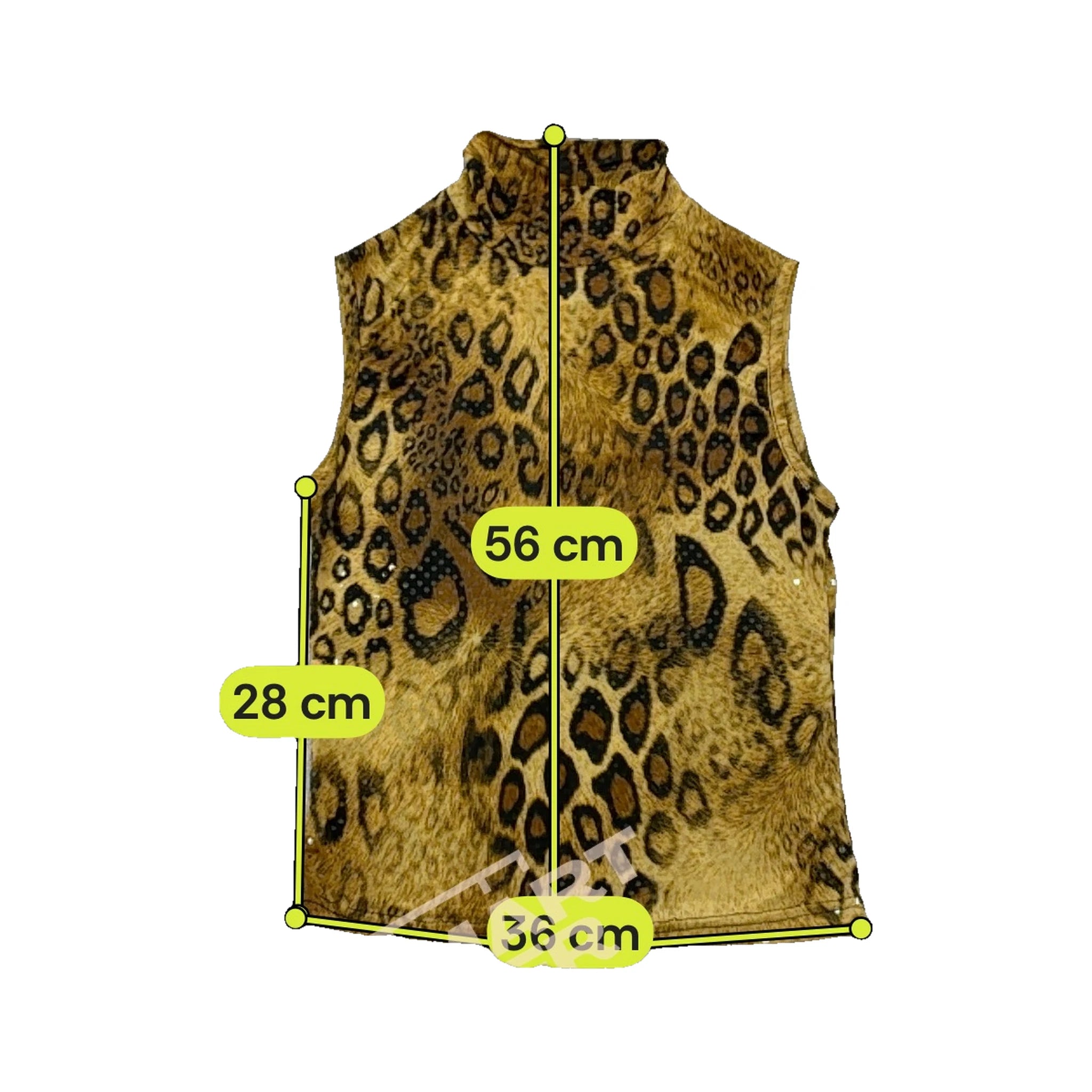 Leopard Print Mock Neck Sleeveless Fleece