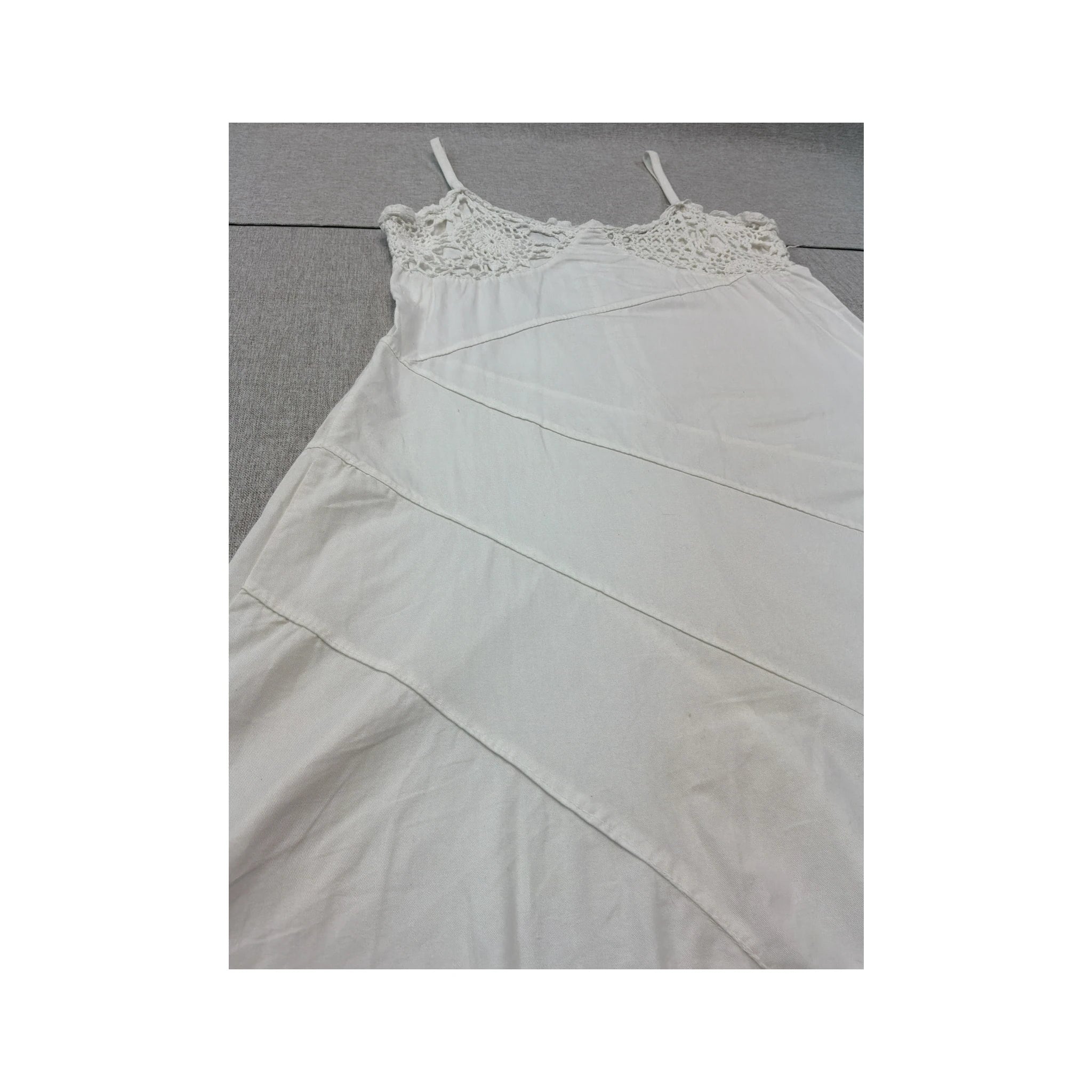 Faddy's Crochet Trim White Cotton Slip Dress