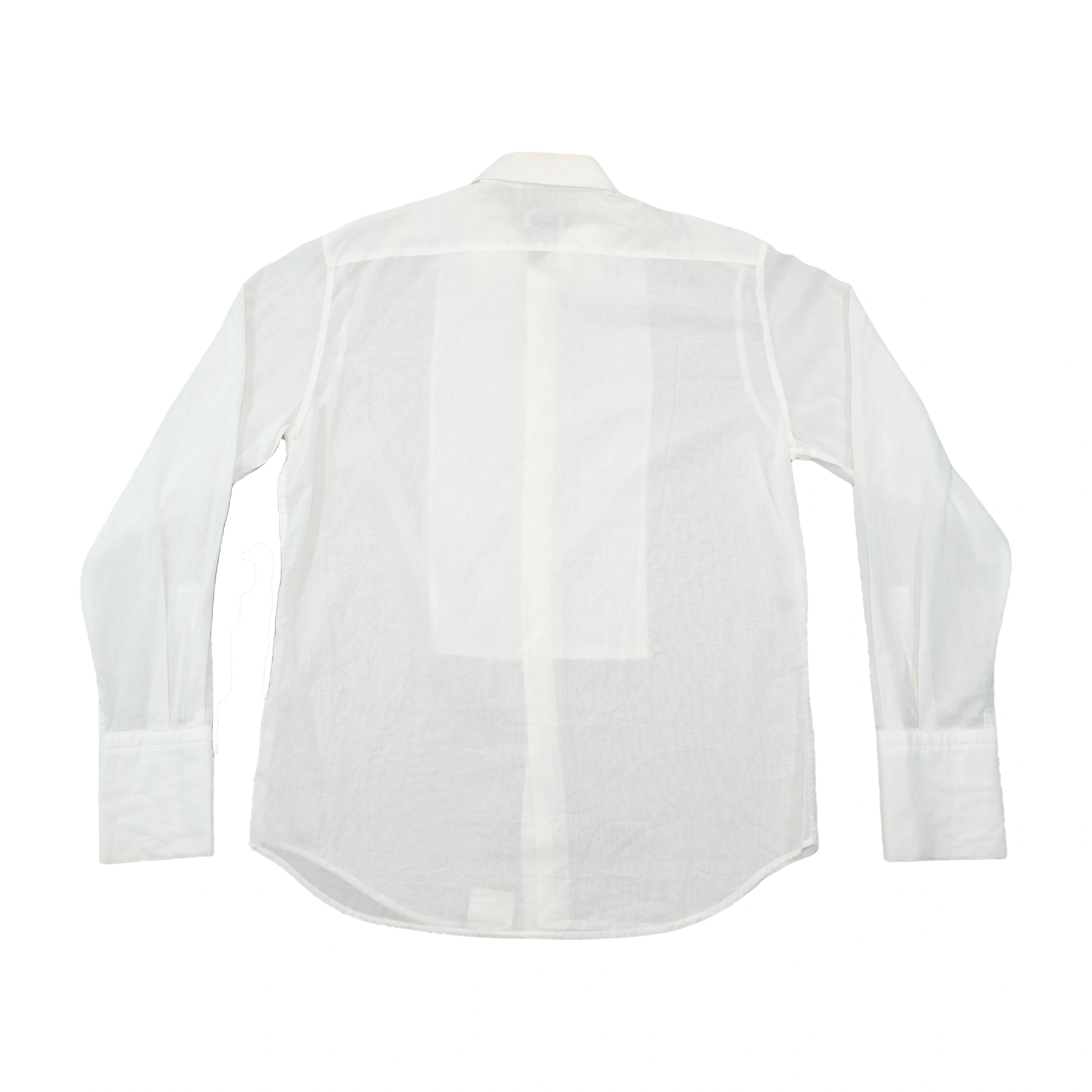 Camisa de Vestir Pal Zileri Transparente com Peito Plissado