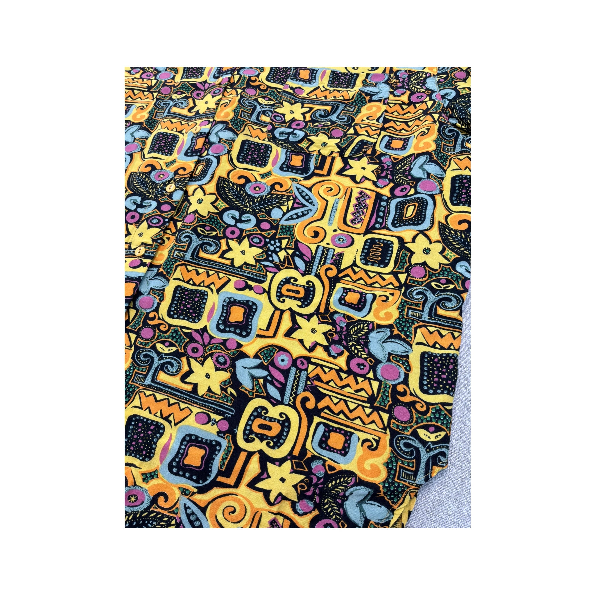 Viva Retro Abstract Print Button Up Shirt