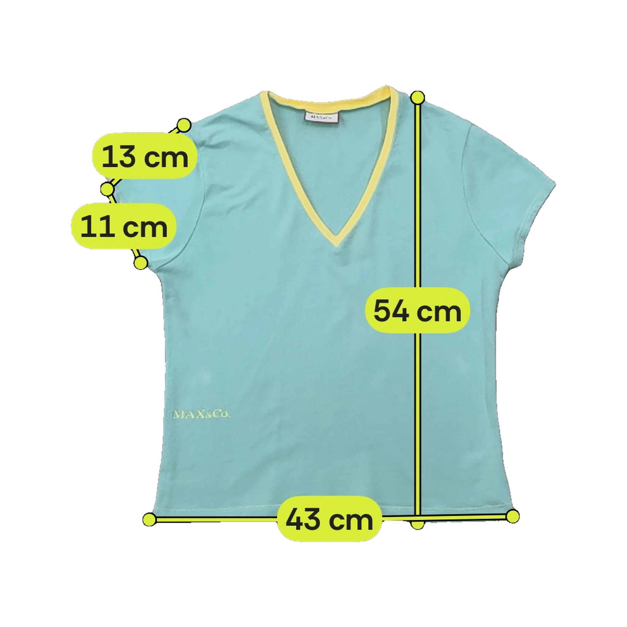 MAX&Co. Contrast Trim V-Neck T-shirt