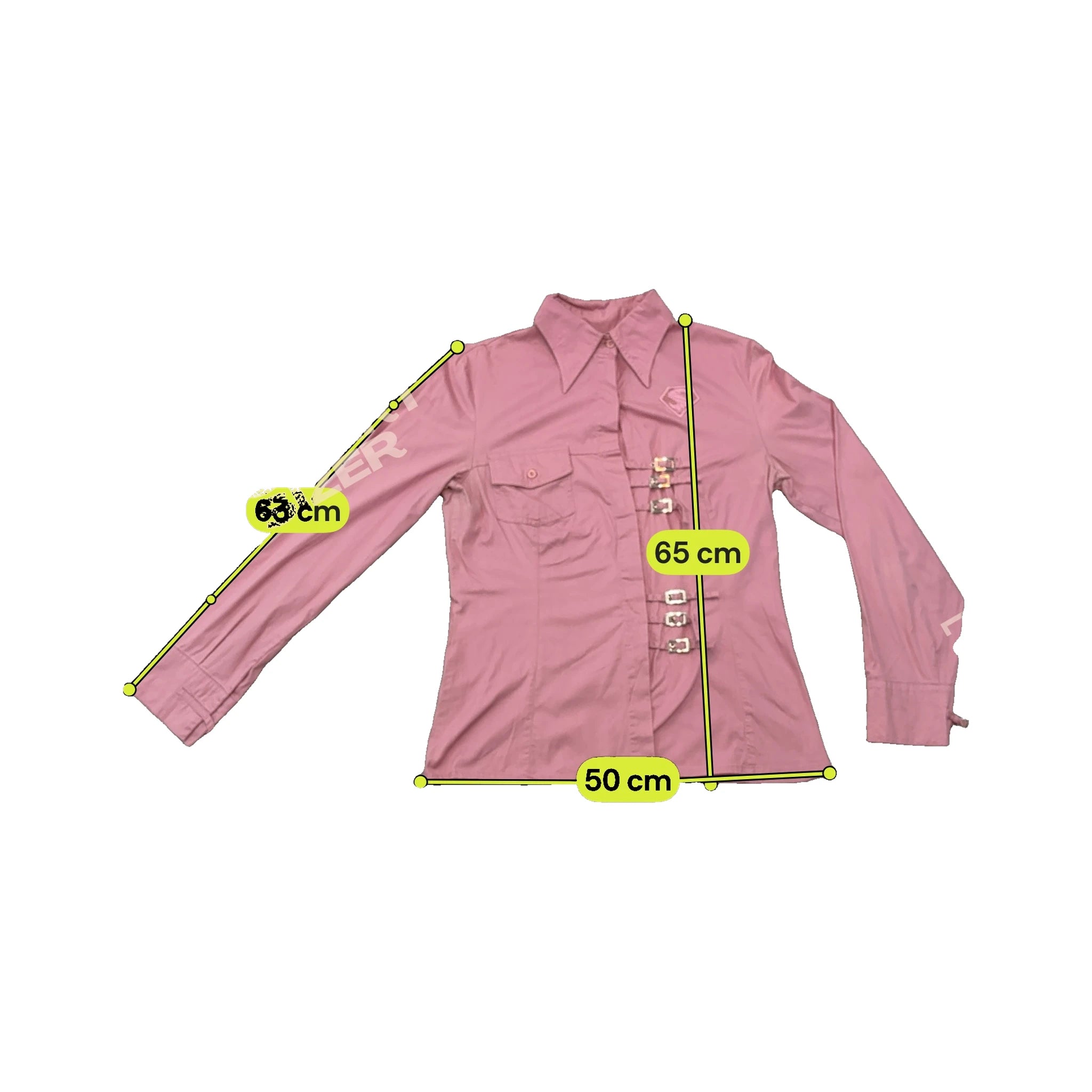 Standpoint Buckle Detail Pink Button Up Shirt