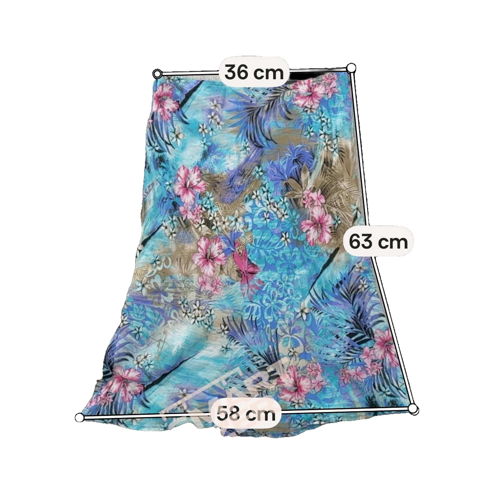 Saia Linha a azul com estampado floral Tropical (Made in Italy)