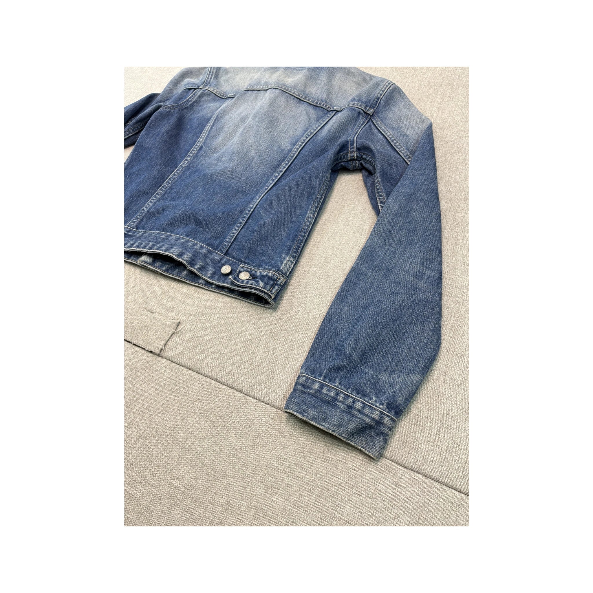 Diesel Distressed Light Wash Button-Up Denim Jacket