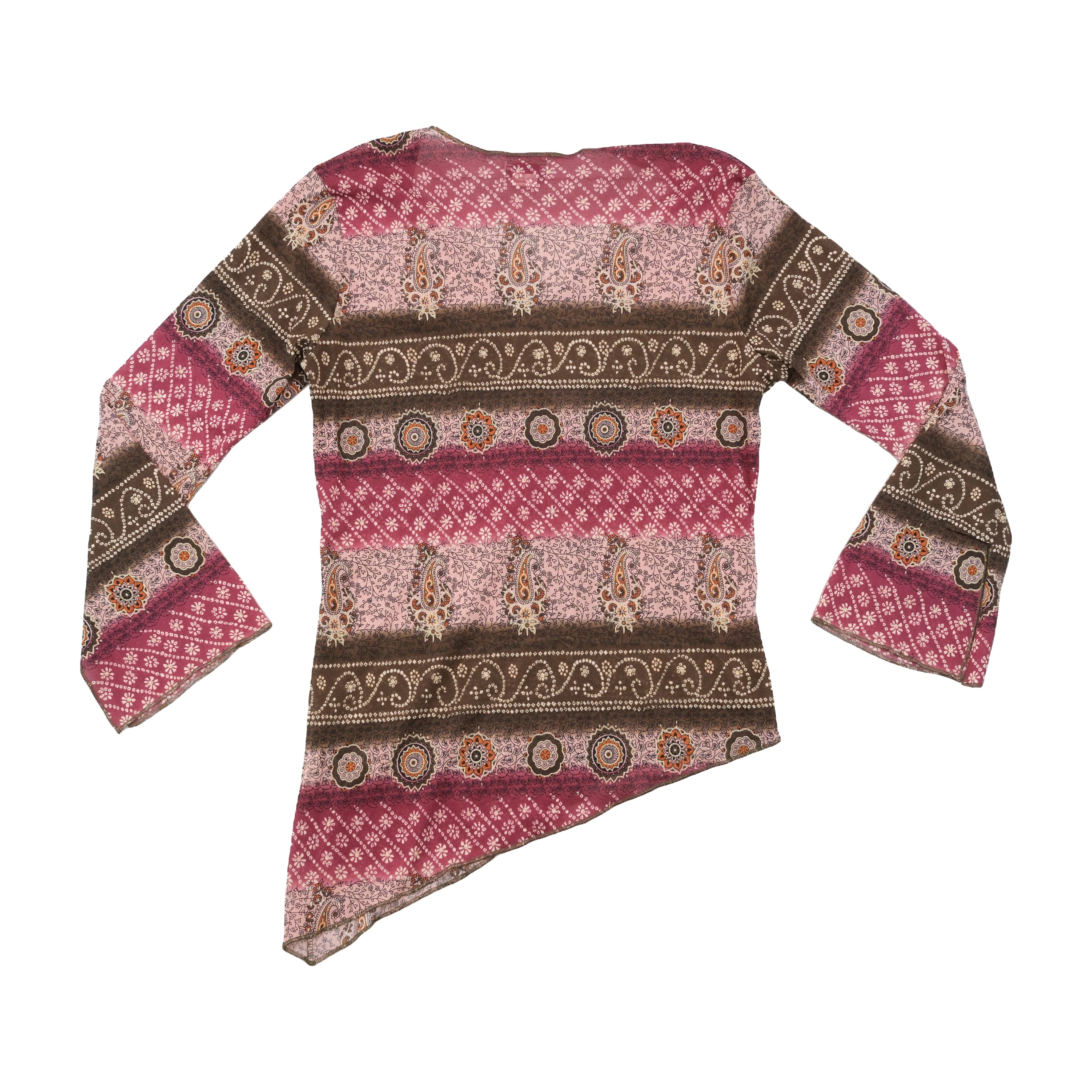 Blusa 2B Rainbow Collection com decote em V, Bainha Assimétrica e estampado Paisley