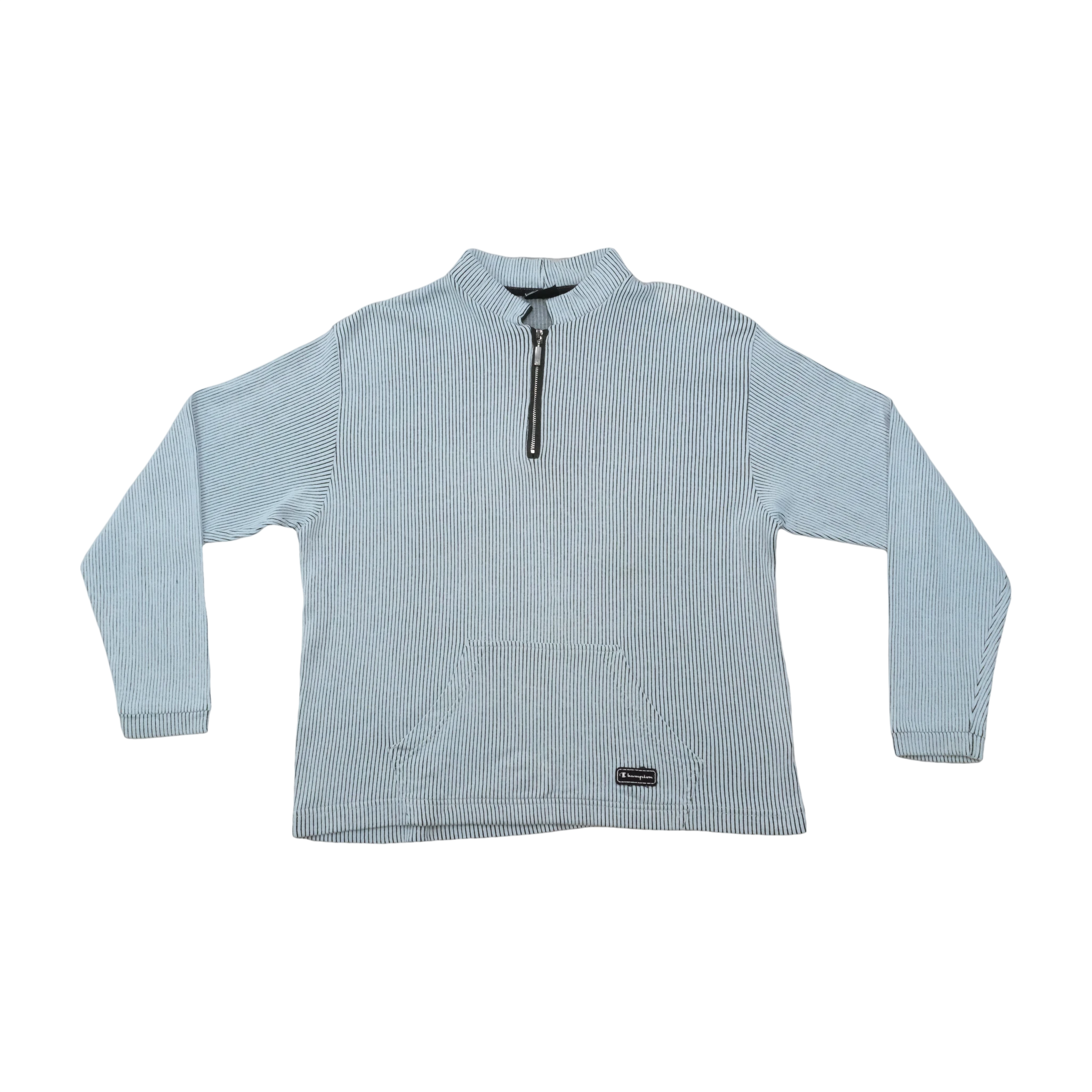 Champion Vintage Cotton Blend Ribbed Half Zip Sweater