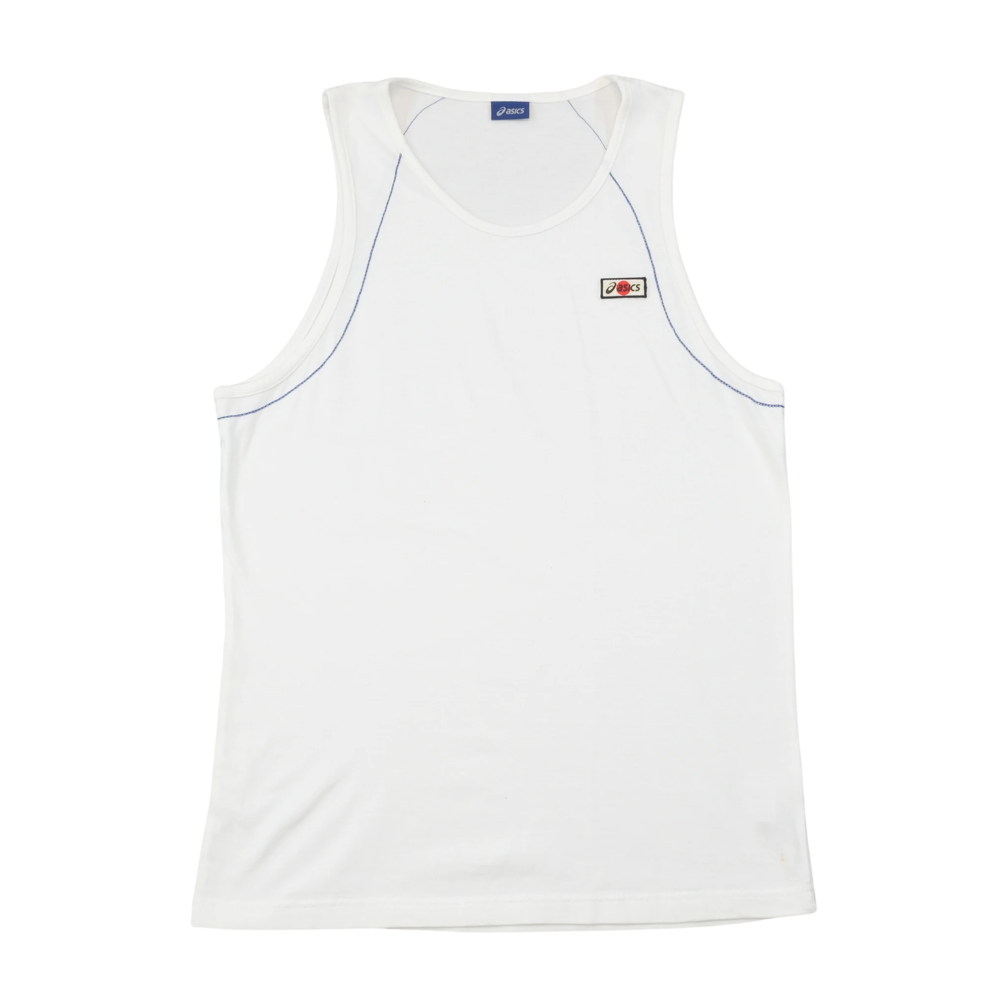Asics Vintage White Contrast Stitch Athletic Tank Top
