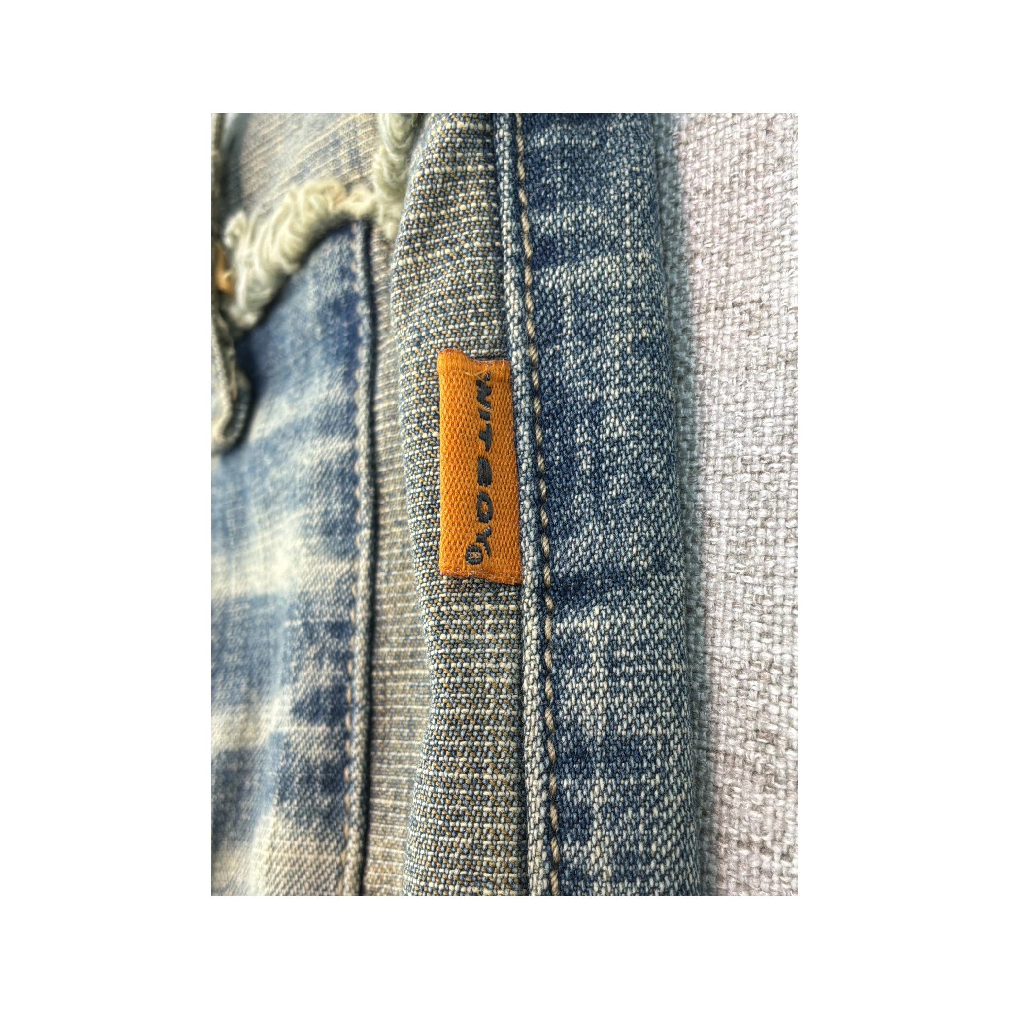 Mitequi Distressed Panel Flare Jeans