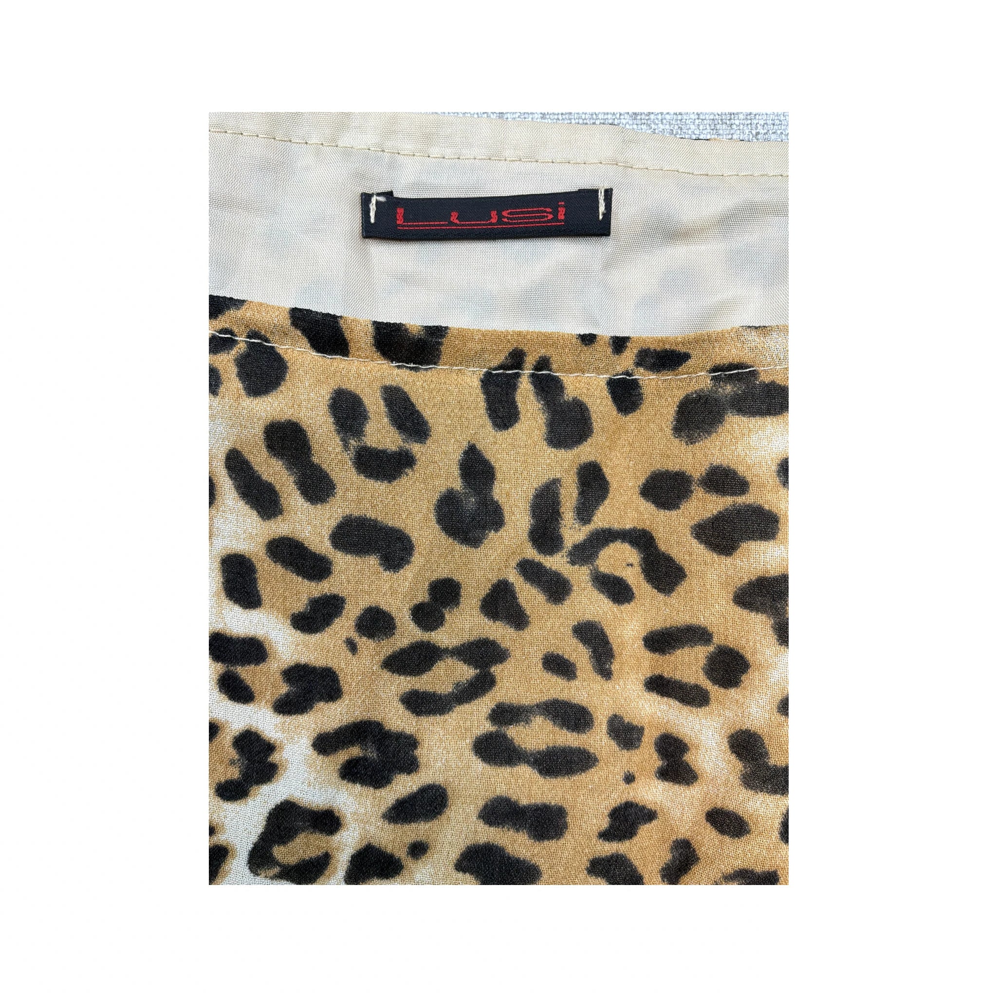 Leopard Print Tiered Ruffle Viscose Mini Skirt