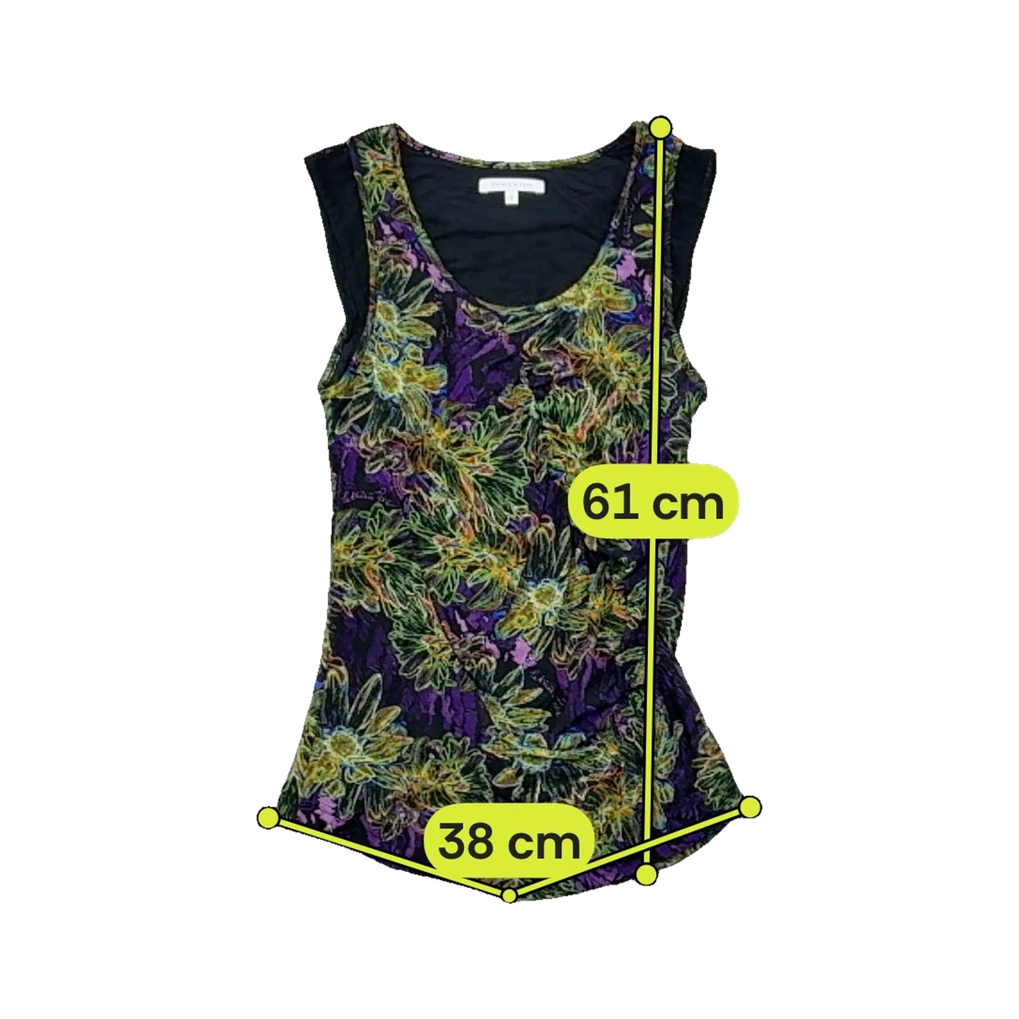 Patrizia Pepe Floral Mesh Tank Top