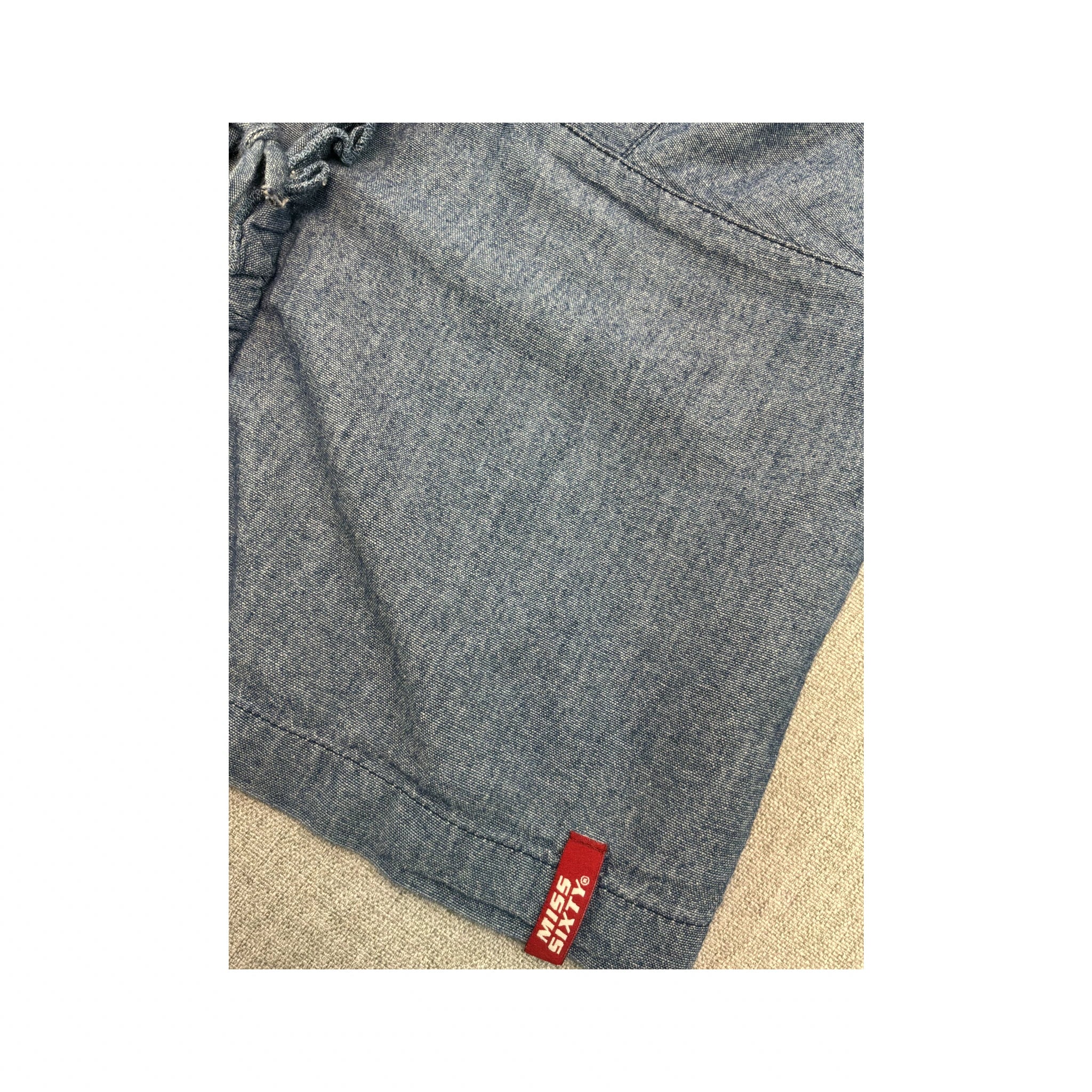 Miss Sixty Lace Up Chambray Cotton Tank Top