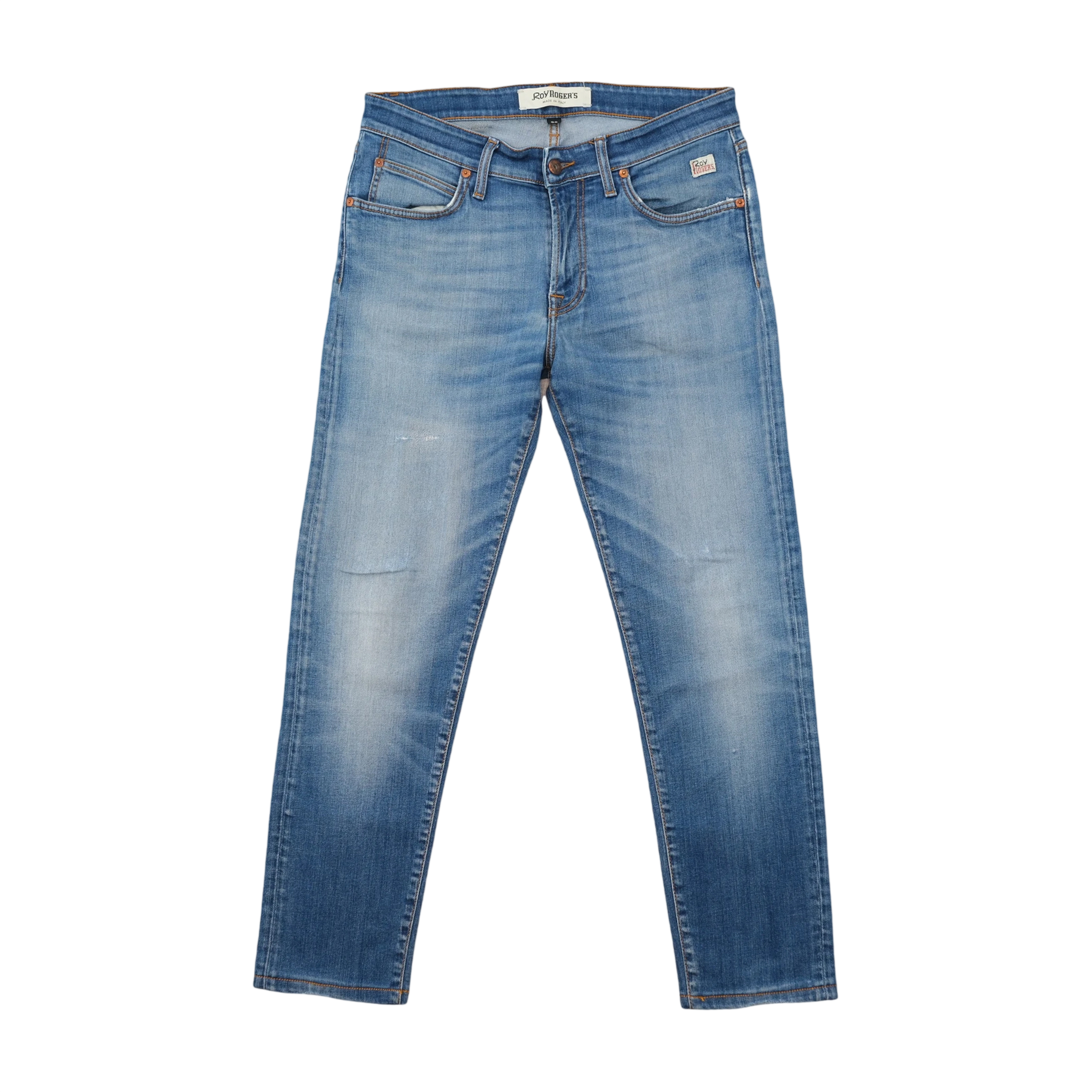 Roy Rogers Light Wash Cotton Blend Slim Straight Jeans