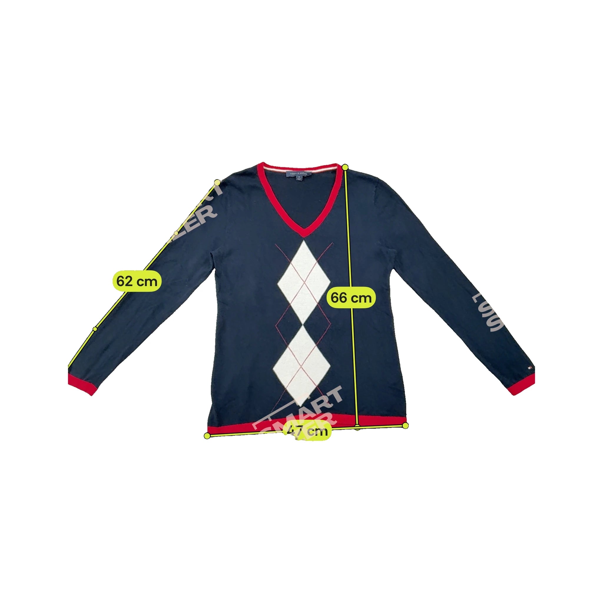Camisola Tommy Hilfiger com decote em V e Padrão Argyle