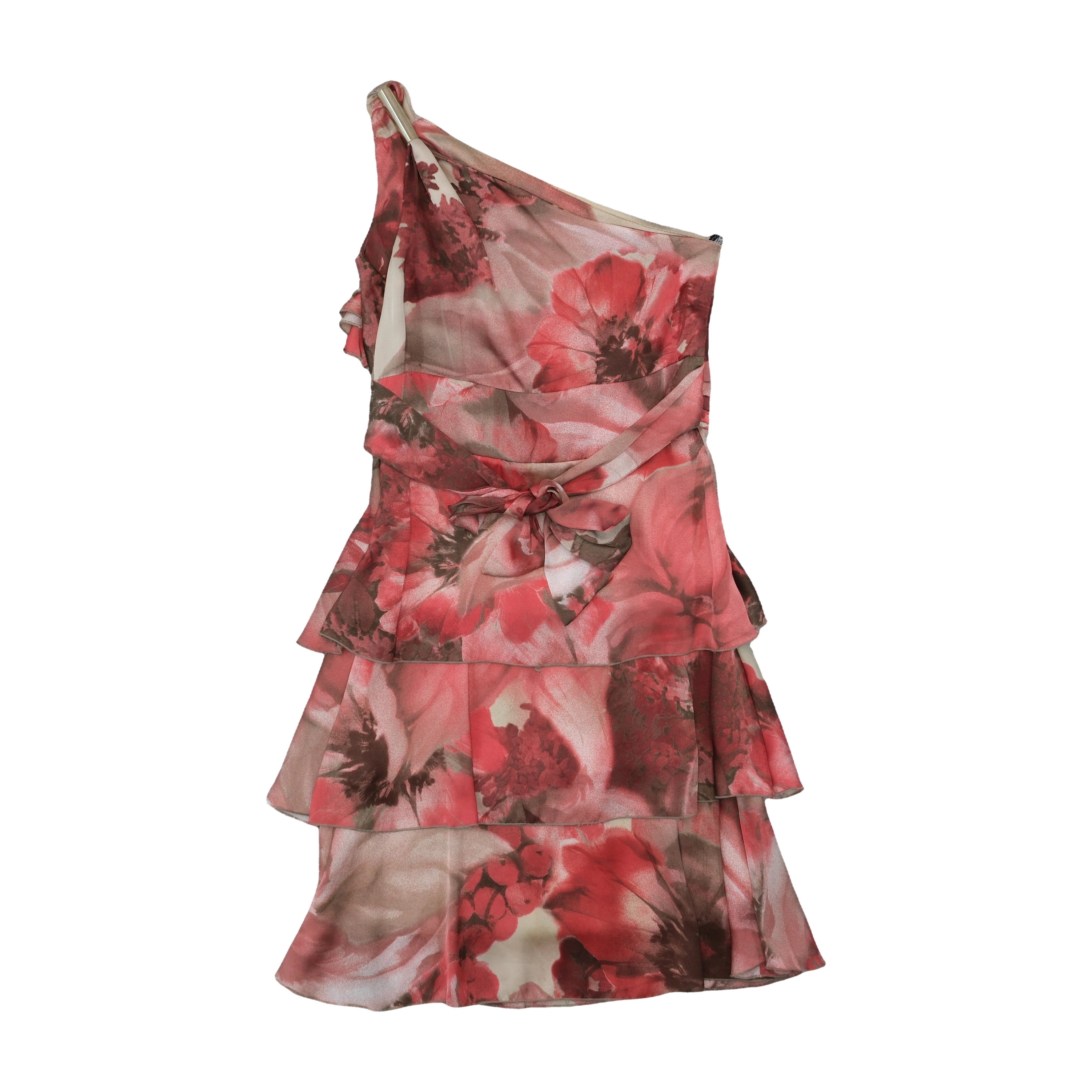 Le Group Woman Floral One Shoulder Ruffle Dress