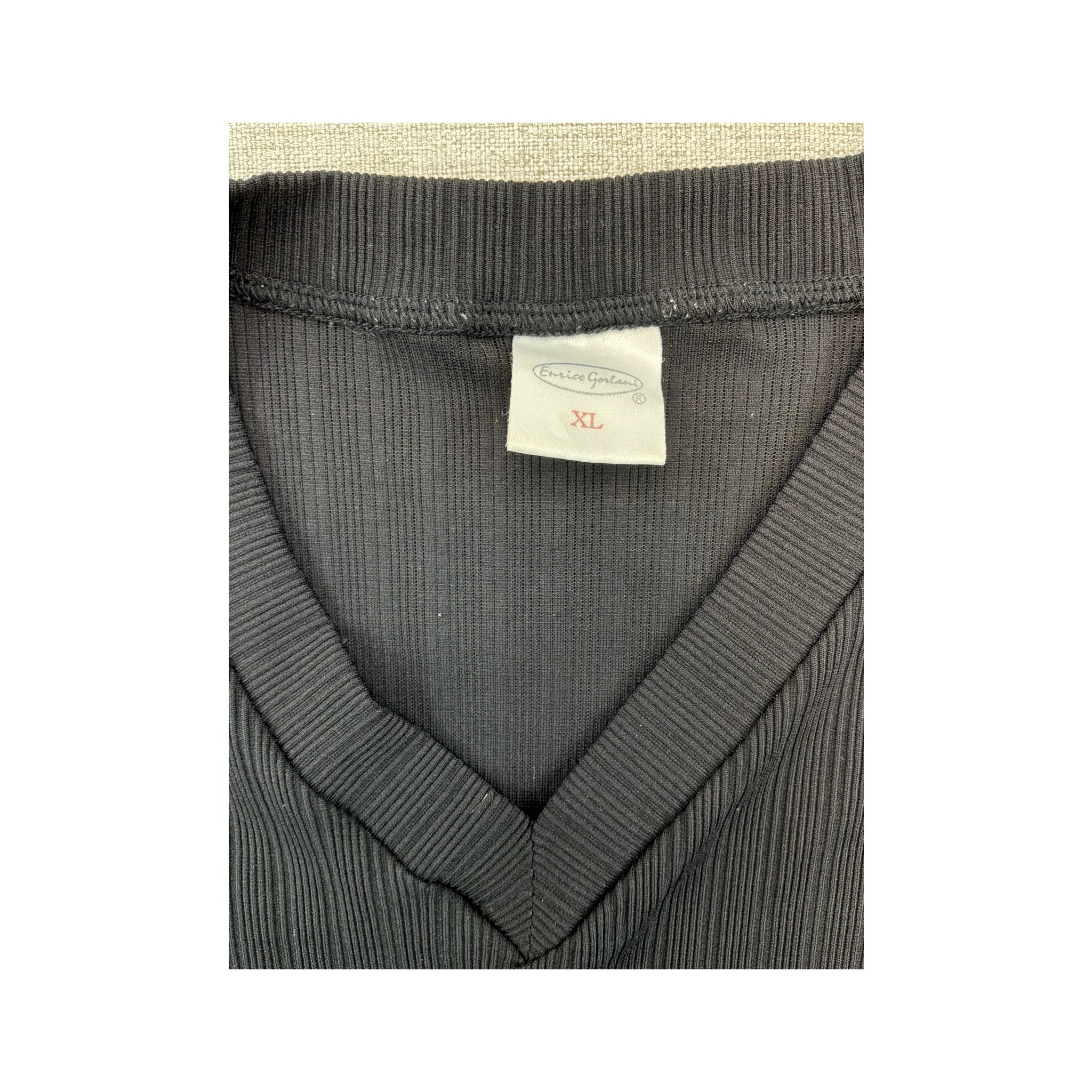 Enrico Golani Ribbed V-Neck Longline Shirt