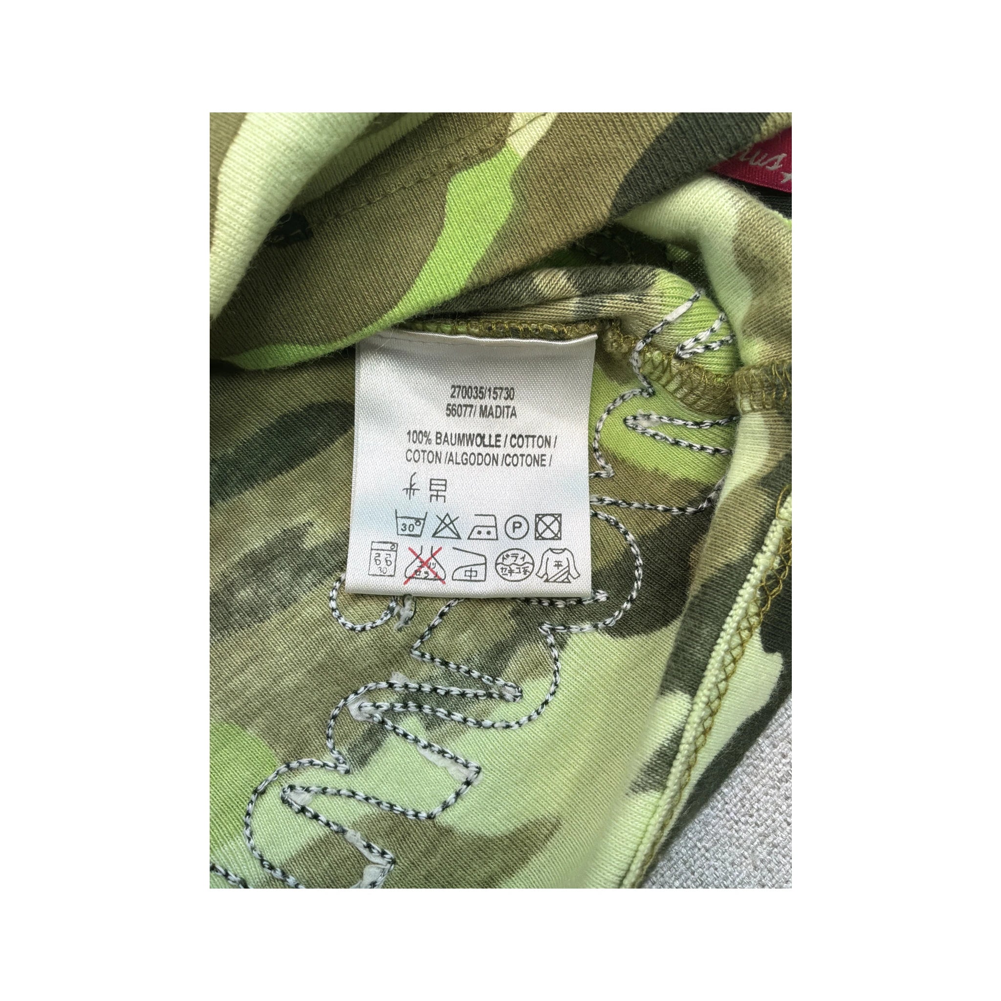 Plus Minus Camouflage Embroidered Sequin Cotton Tank Top