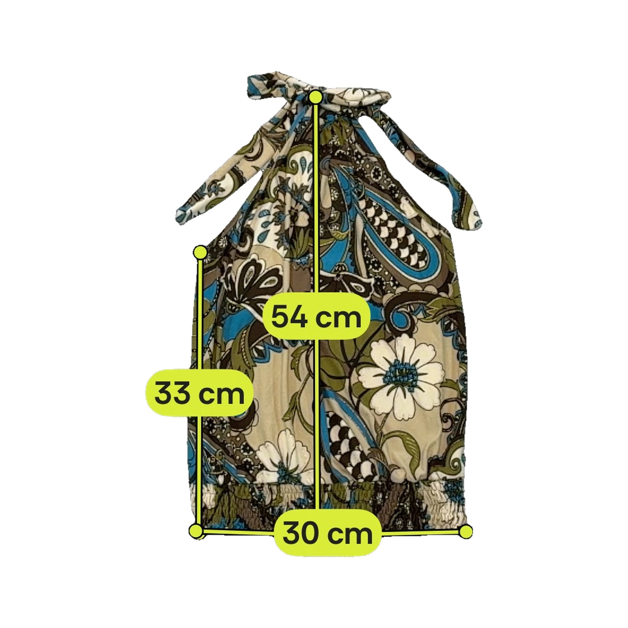 Top de alças Halter Franzido com estampado Paisley floral