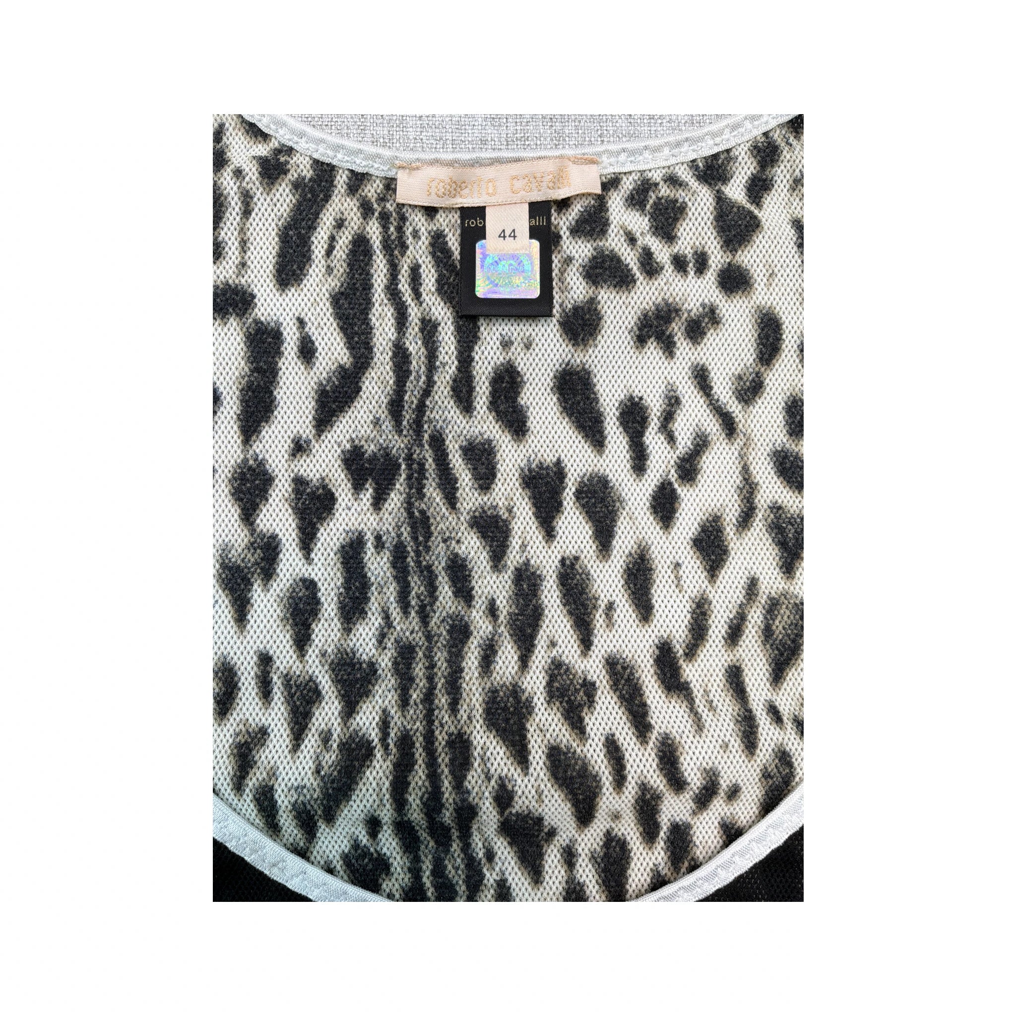Roberto Cavalli Leopard Print Mesh T-shirt