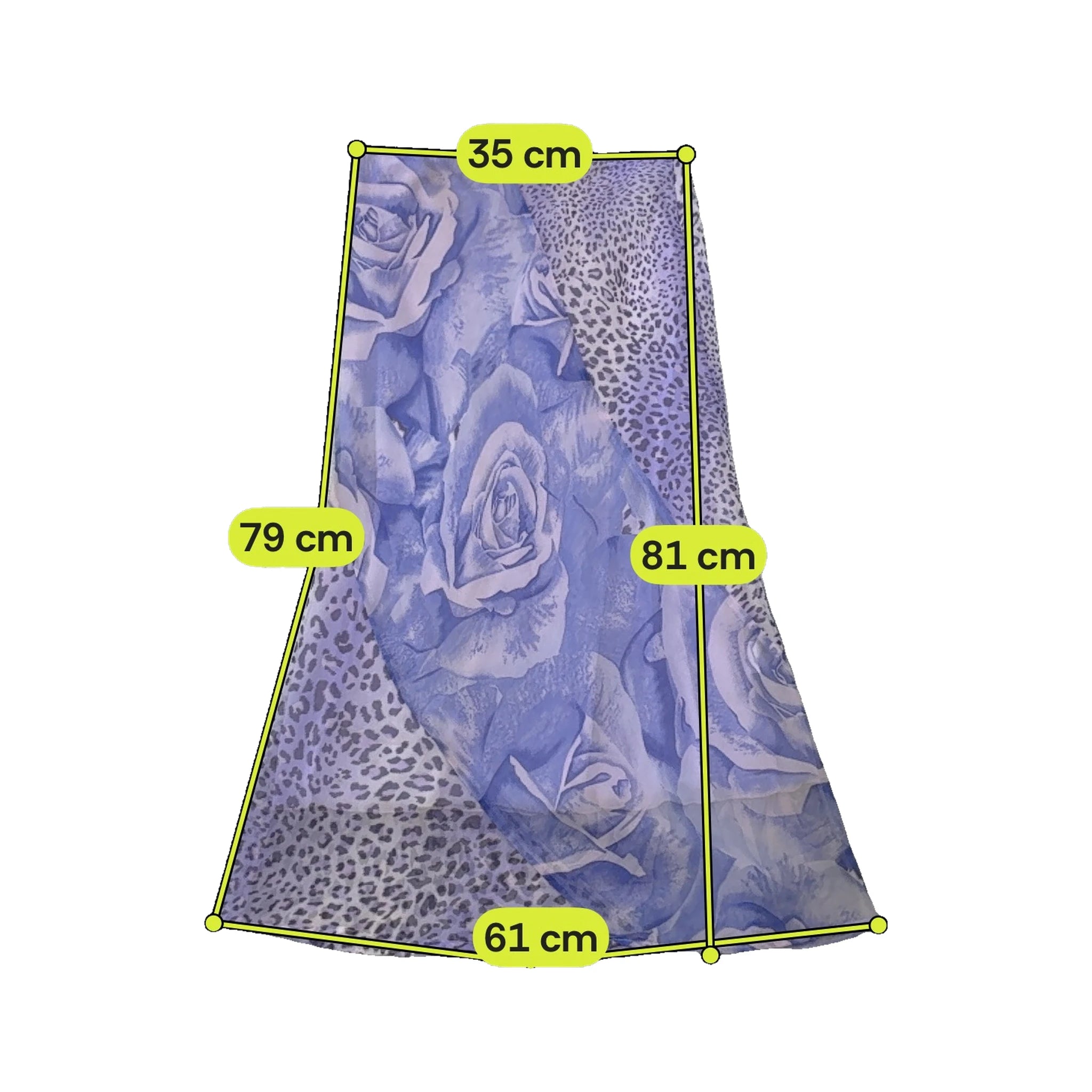 Vintage Purple Rose and Animal Print Asymmetric Midi Skirt