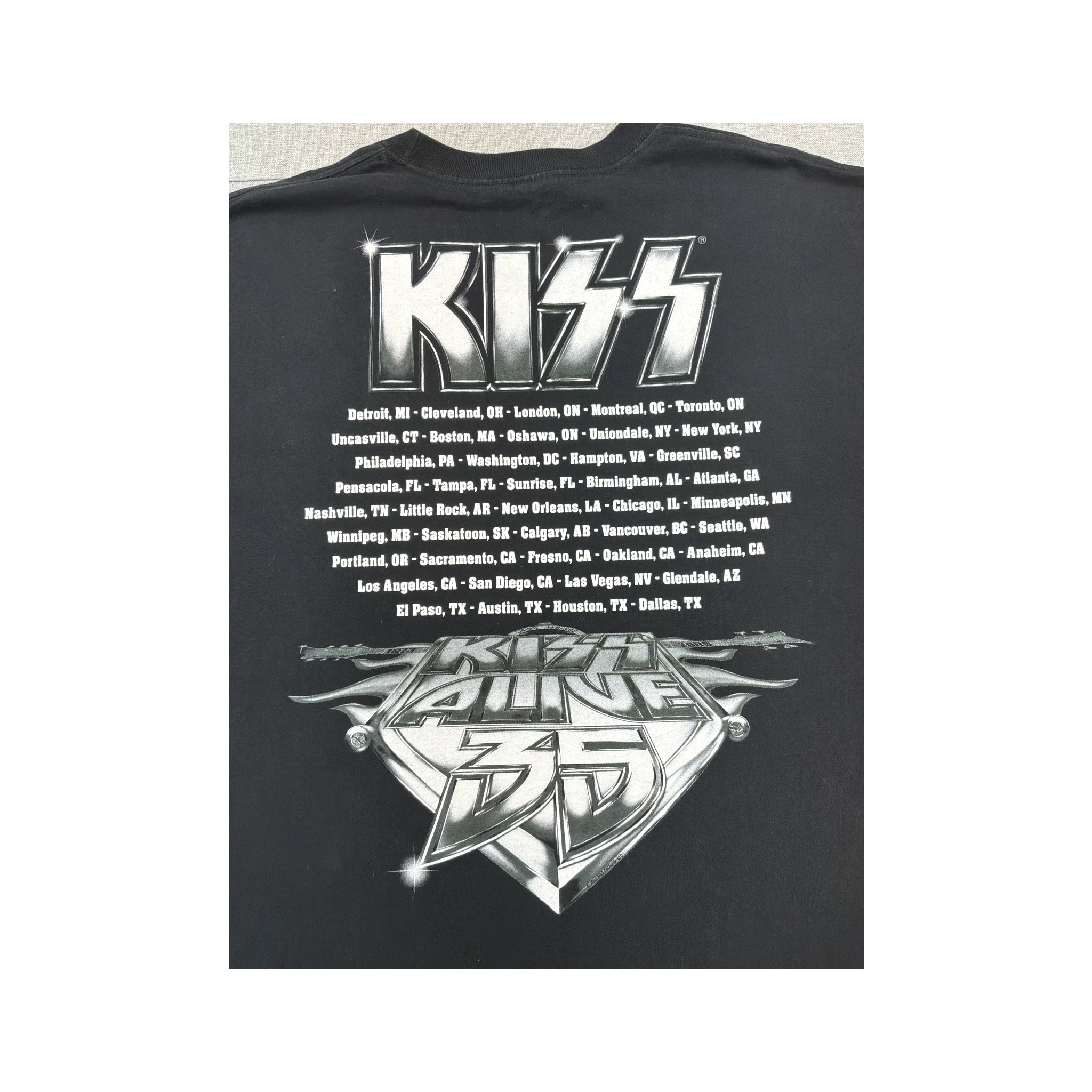 T-shirt de Banda KISS Alive 35 com estampado nos Dois Lados