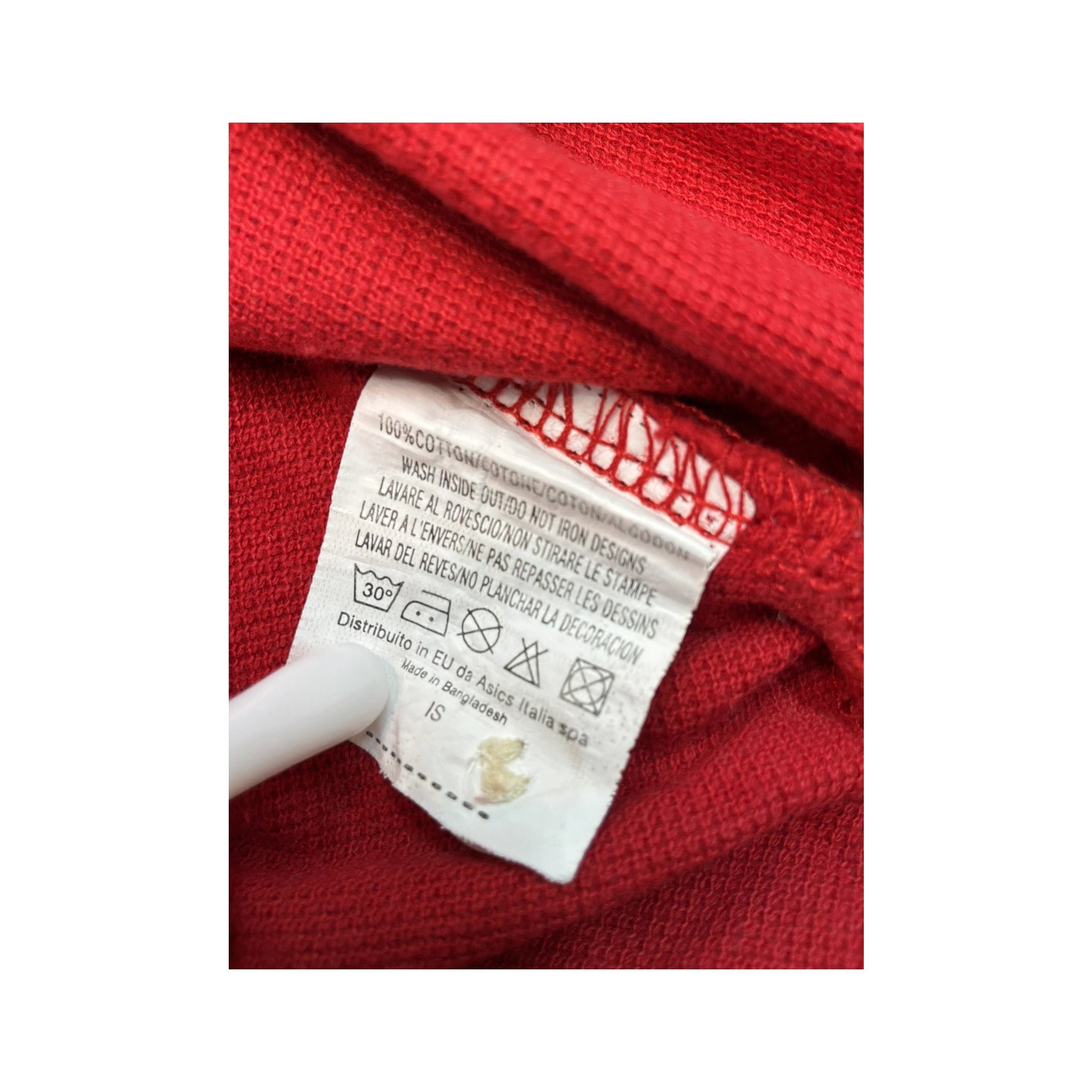 Asics Vintage Red Cotton Team Polo