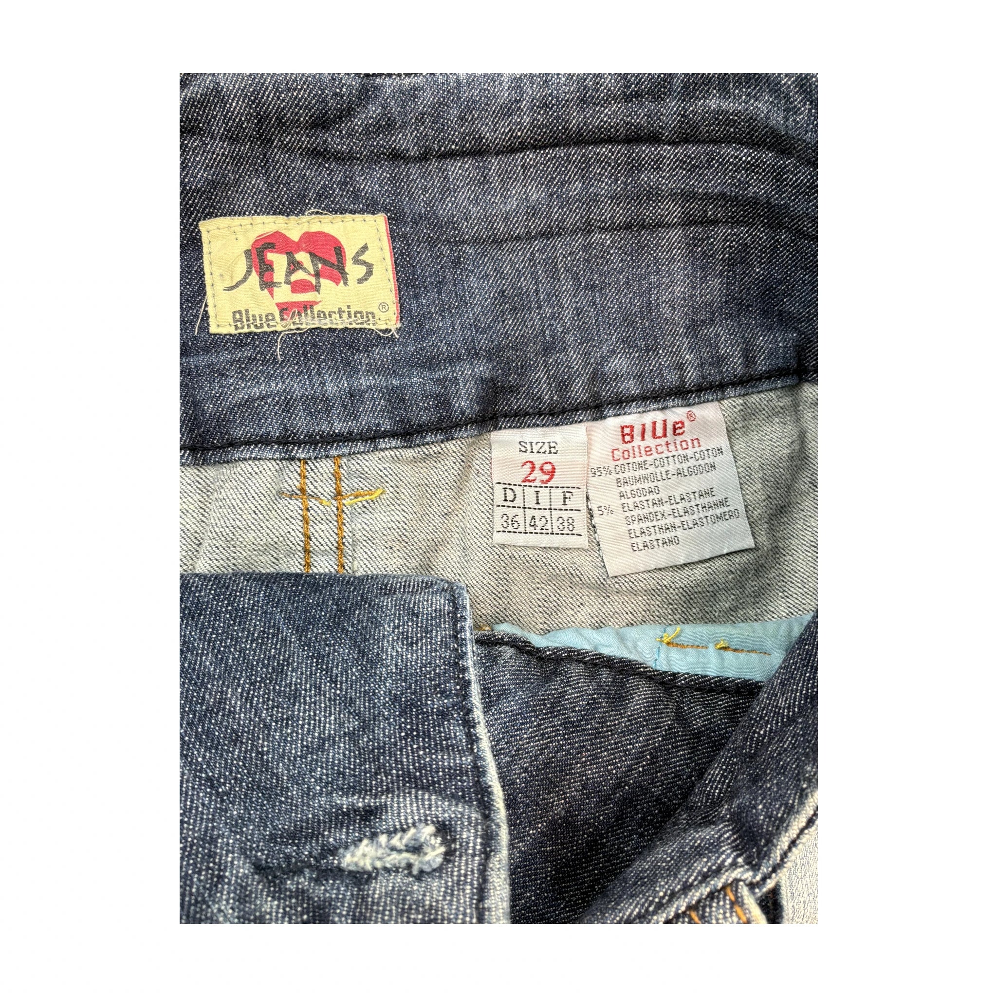 Blue Collection Washed Denim Mini Skirt with Double-Button Waist
