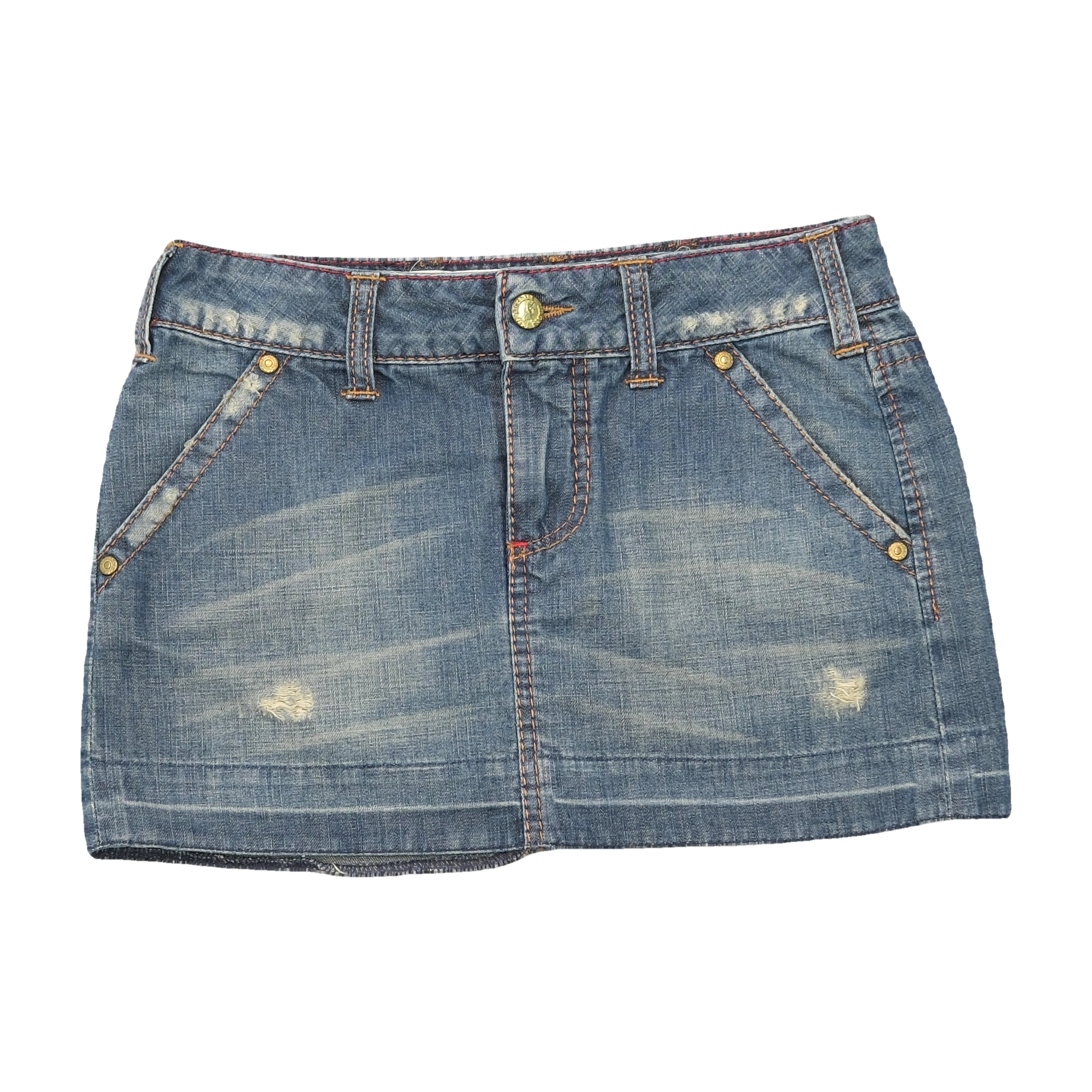 Lonsdale Distressed Denim Mini Skirt