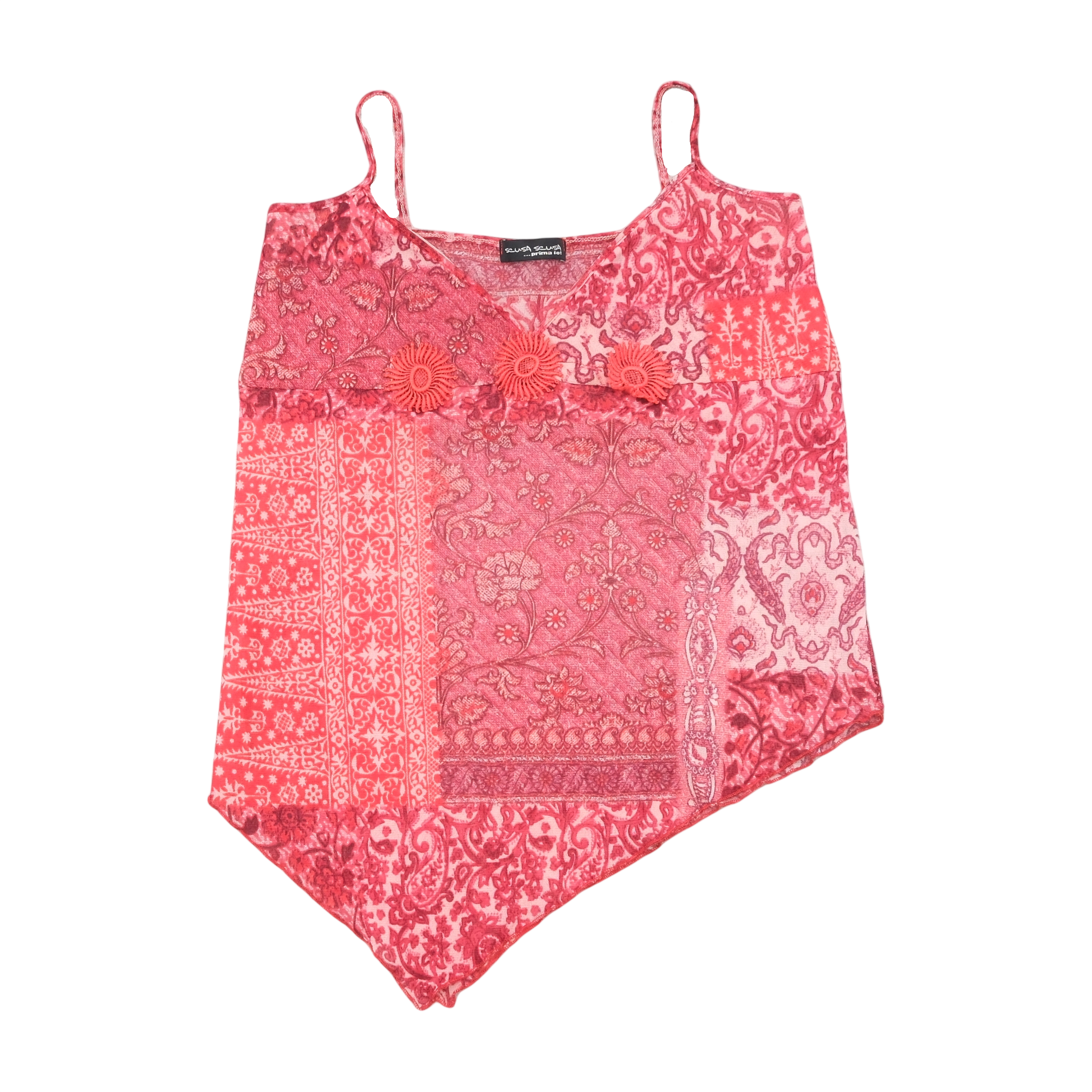 Scusa Scusa Io Floral Patchwork Handkerchief Tank Top